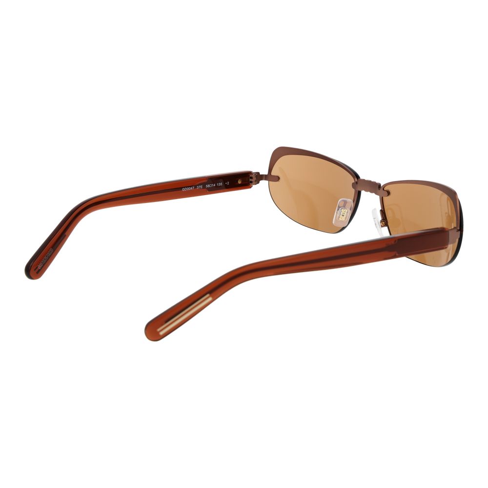 Lunettes de soleil métalliques marron GCDS