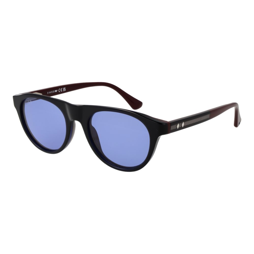 Lunettes de soleil en plastique bleu style Wayfarer