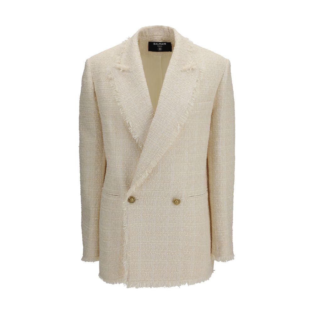 Veste Balmain en polyester beige