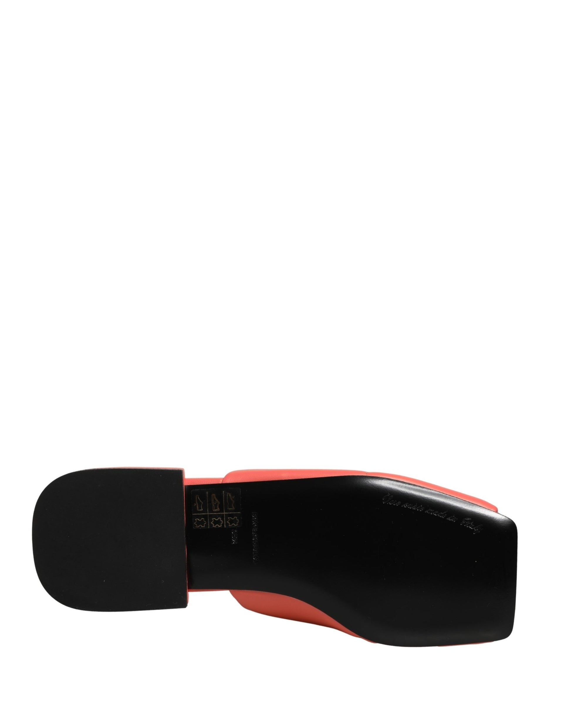 Dolce & Gabbana Orange DG Logo Leather Flats Sandals Shoes