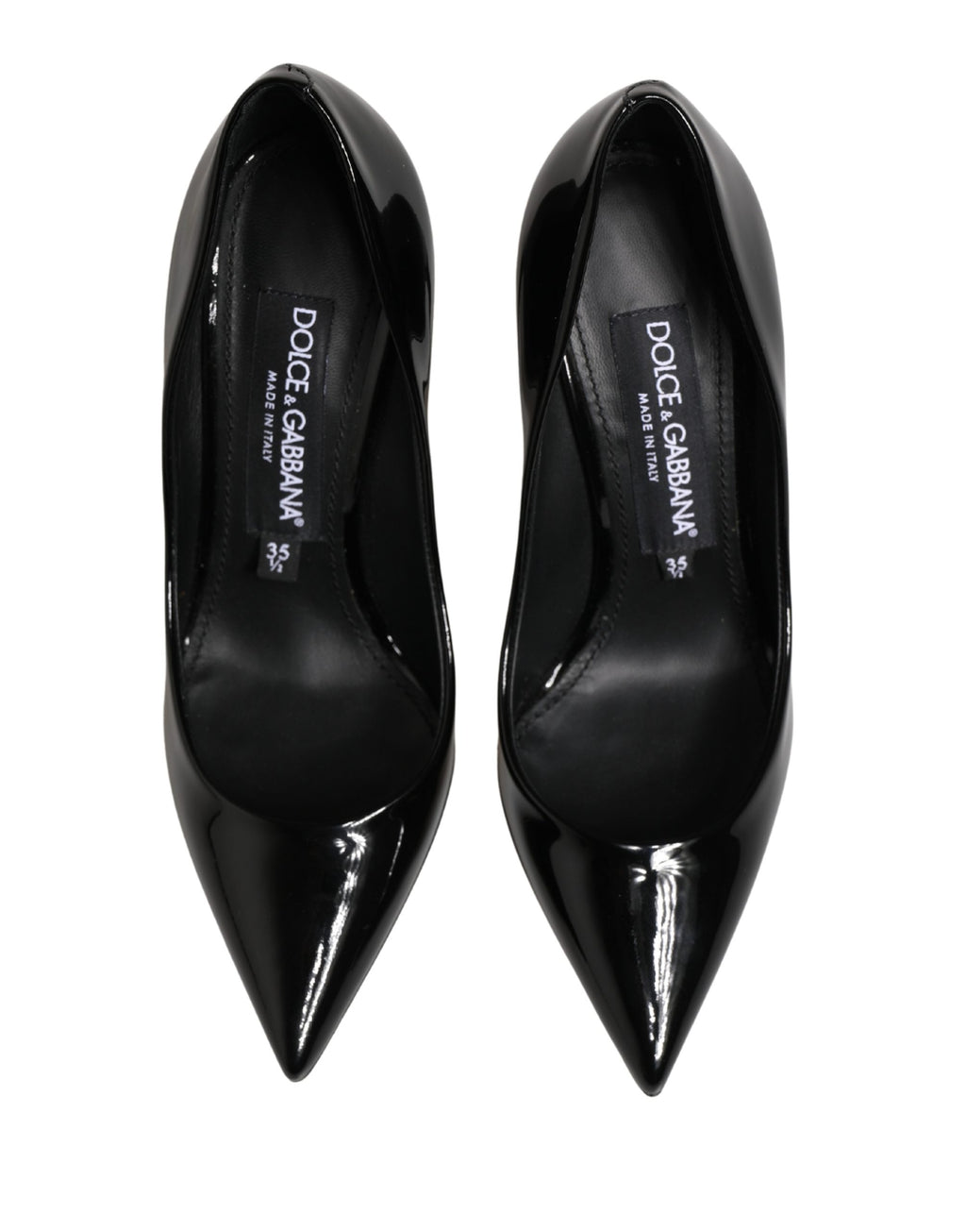Dolce & Gabbana Black Calf Leather Stiletto Heels Pumps Shoes