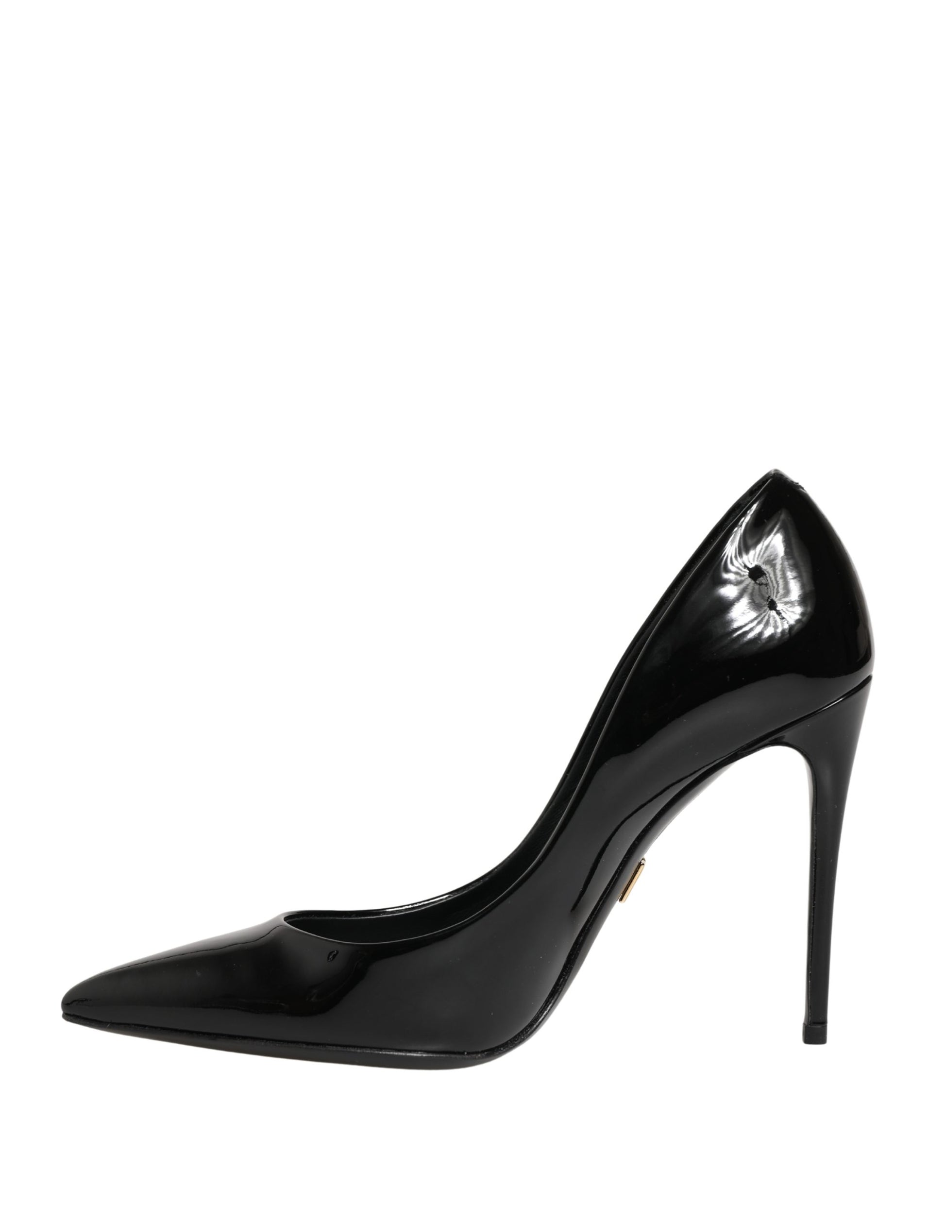 Dolce & Gabbana Black Calf Leather Stiletto Heels Pumps Shoes