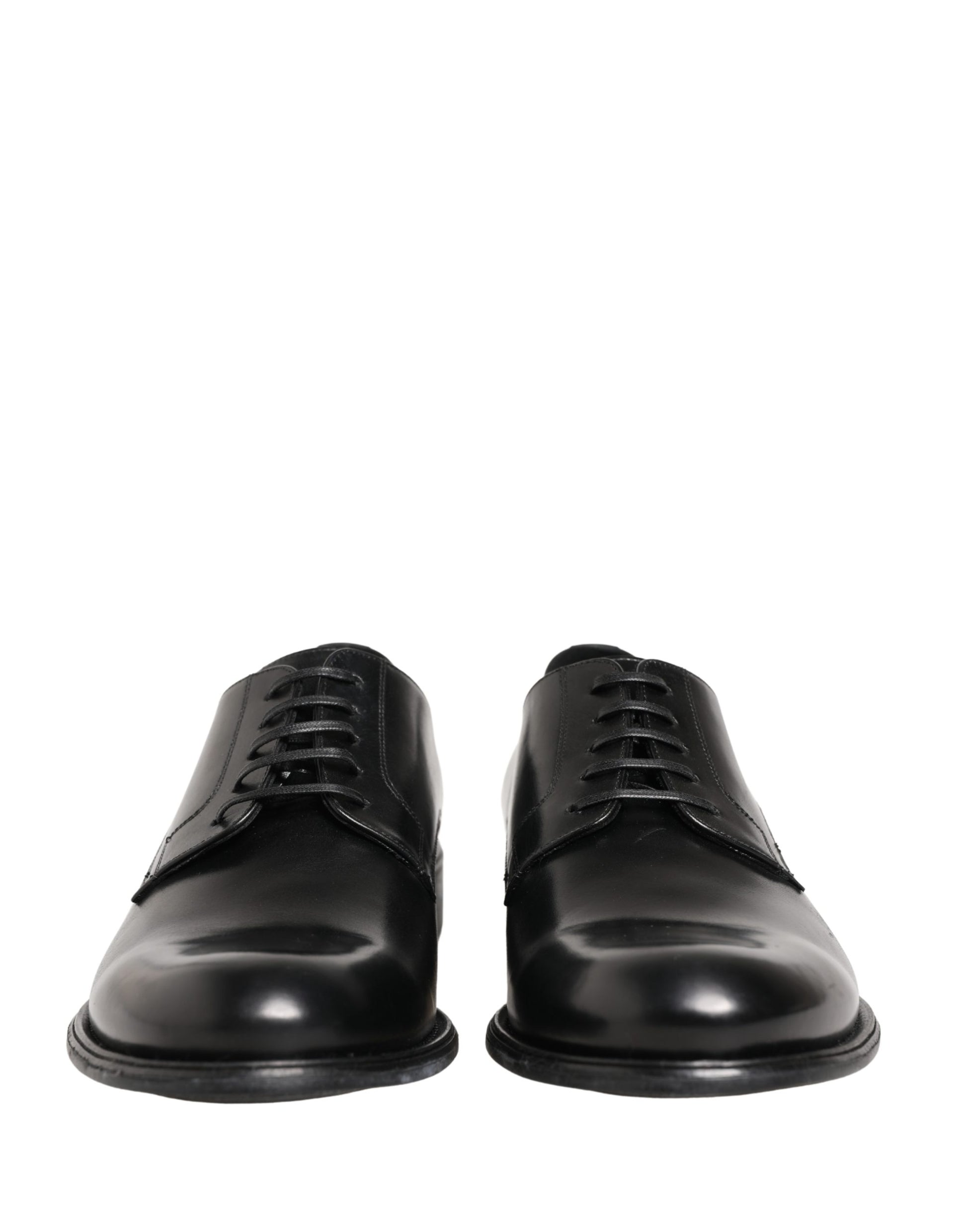 Dolce & Gabbana Black Calfskin Leather Derby Men Dress Shoes