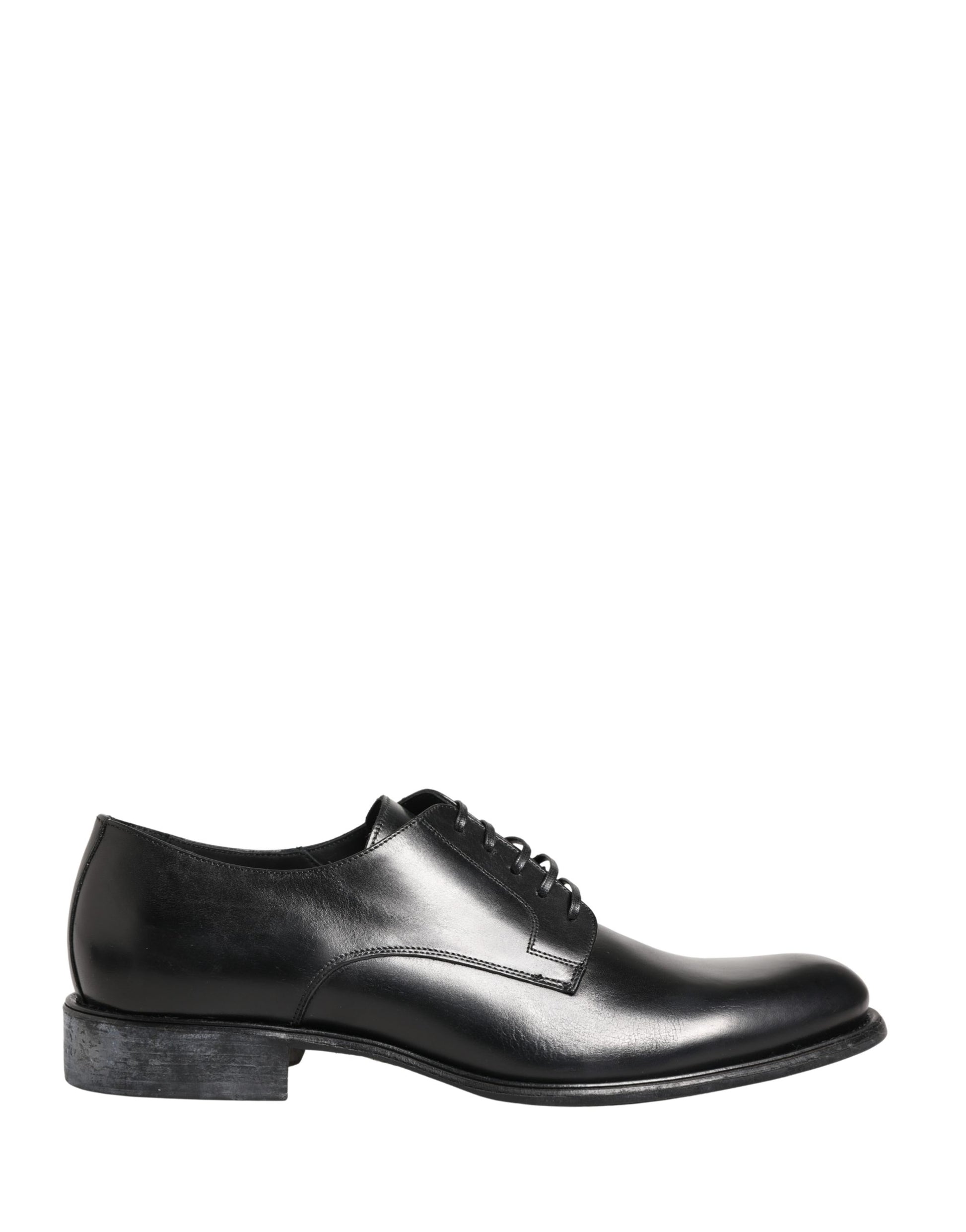 Dolce & Gabbana Black Calfskin Leather Derby Men Dress Shoes