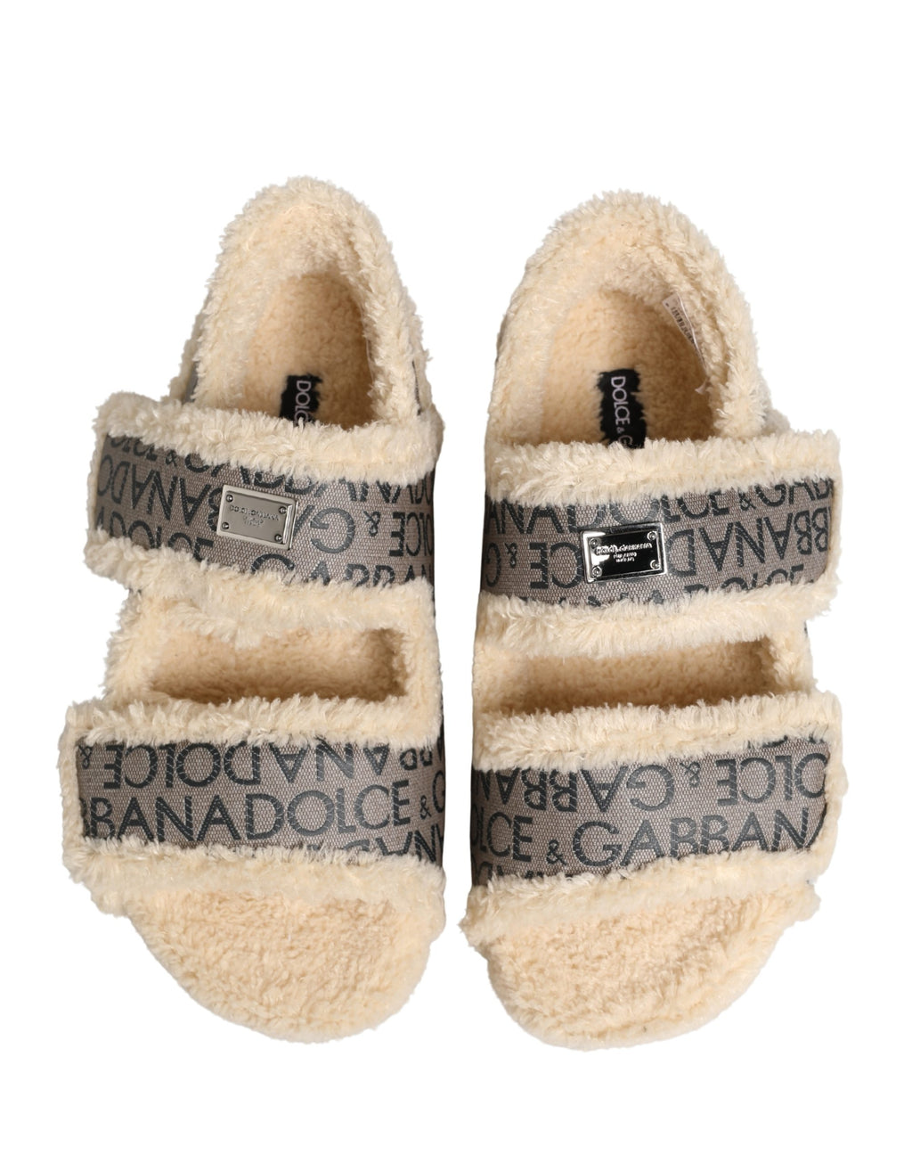 Dolce & Gabbana Beige Slides for Men side view