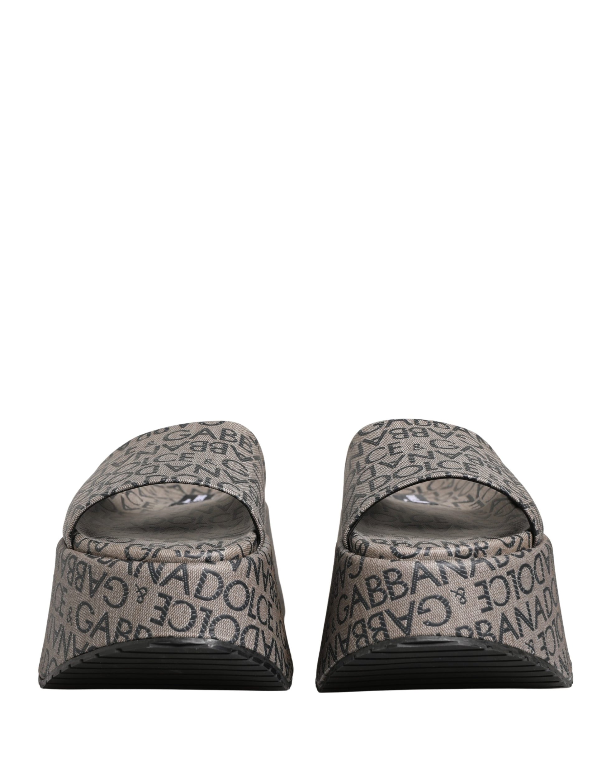 Dolce & Gabbana Grey Slides for Men side view