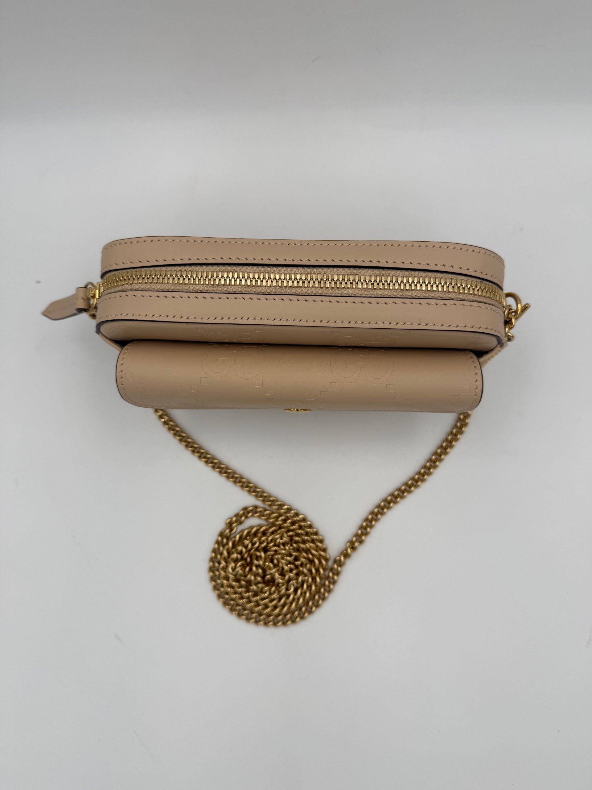 Gucci GUCCI GG Jumbo Beige avec Sac à bandoulière à poche avant
