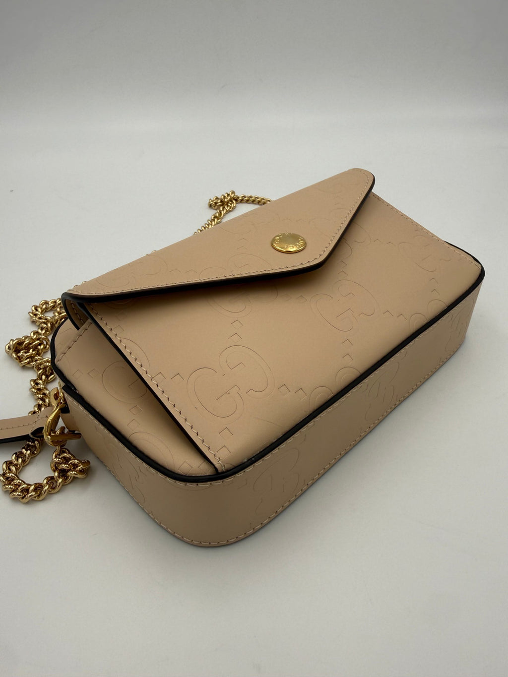 Gucci GUCCI GG Jumbo Beige avec Sac à bandoulière à poche avant