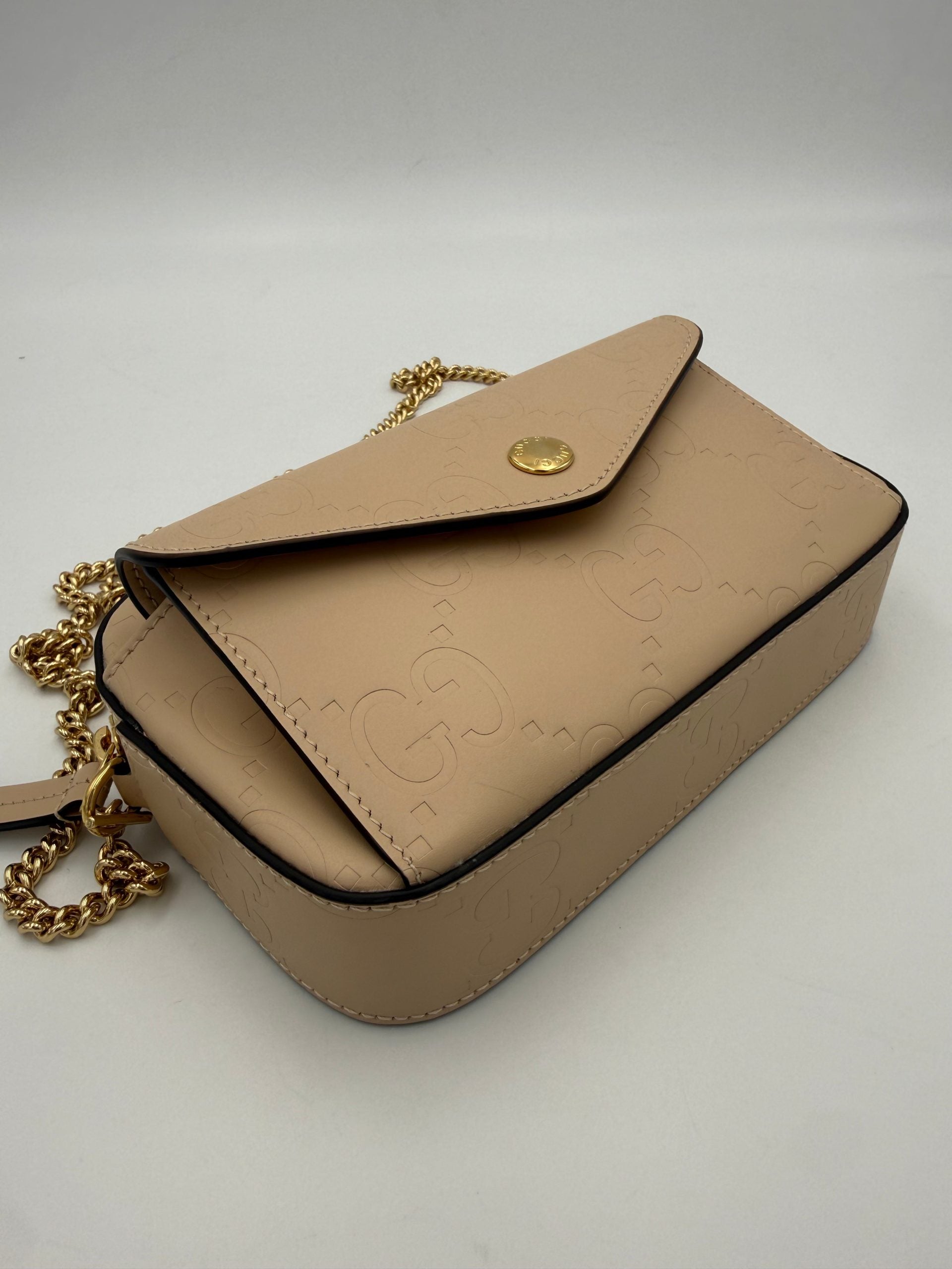 Gucci GUCCI GG Jumbo Beige avec Sac à bandoulière à poche avant