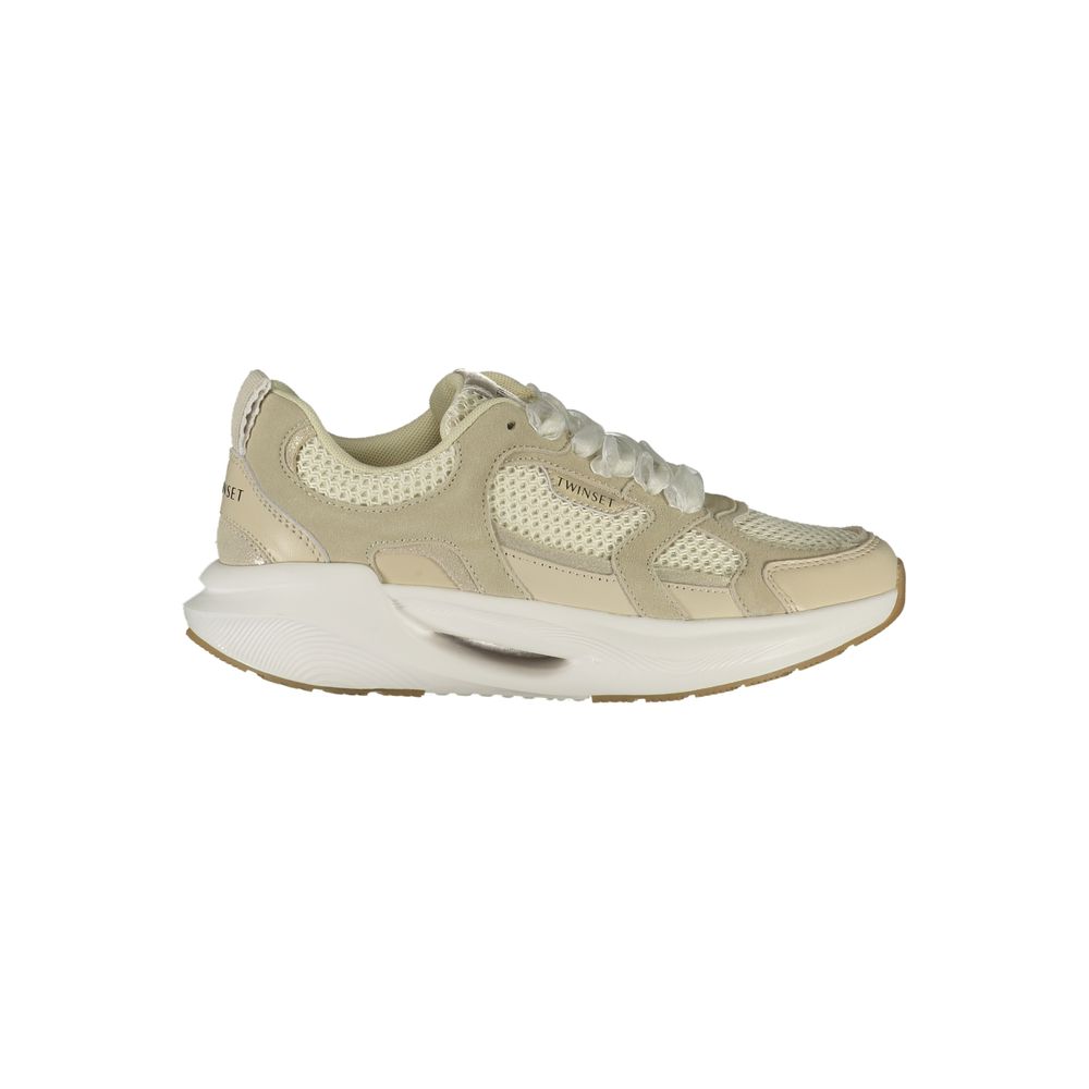 Baskets Femme en Tissu Beige Twinset