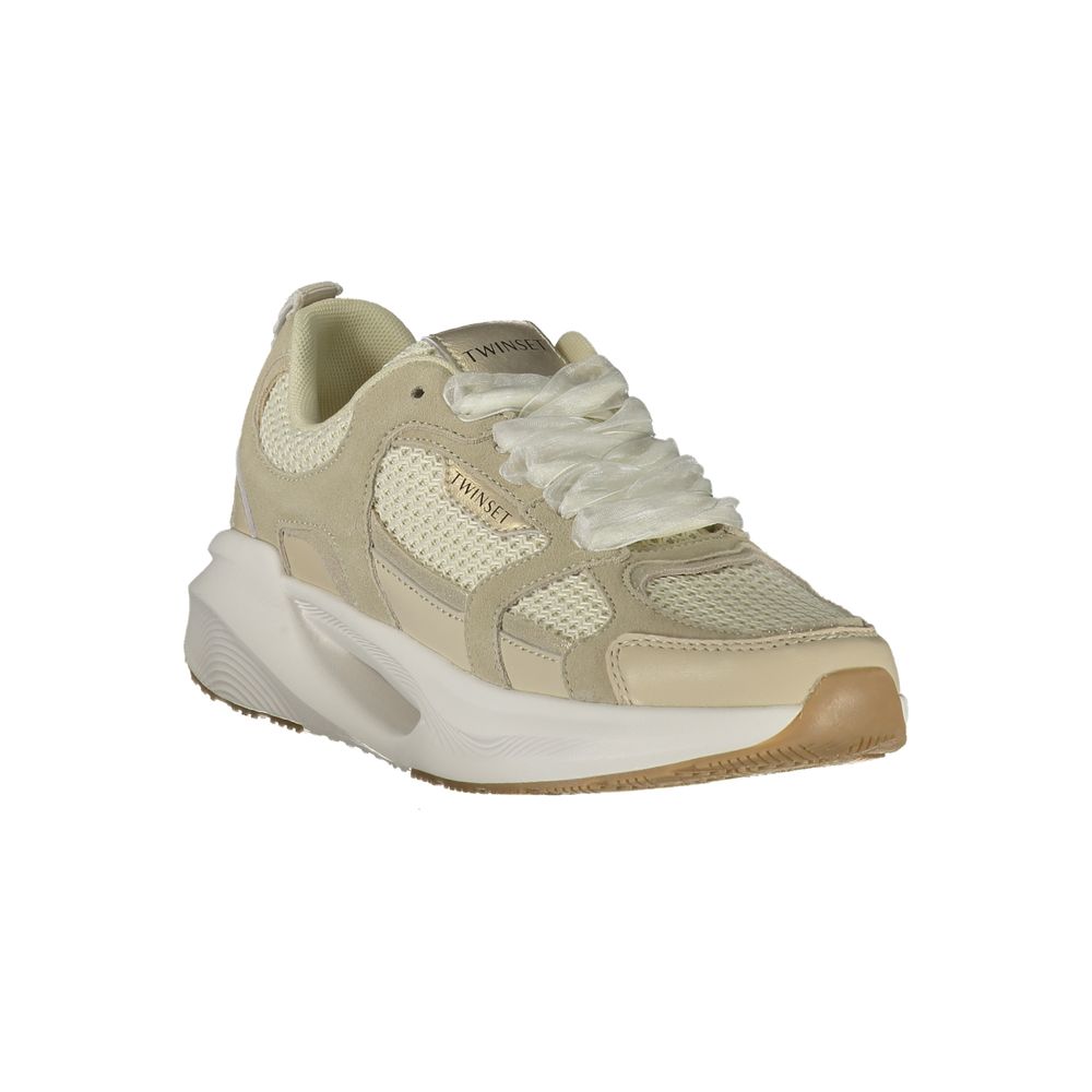 Baskets Femme en Tissu Beige Twinset
