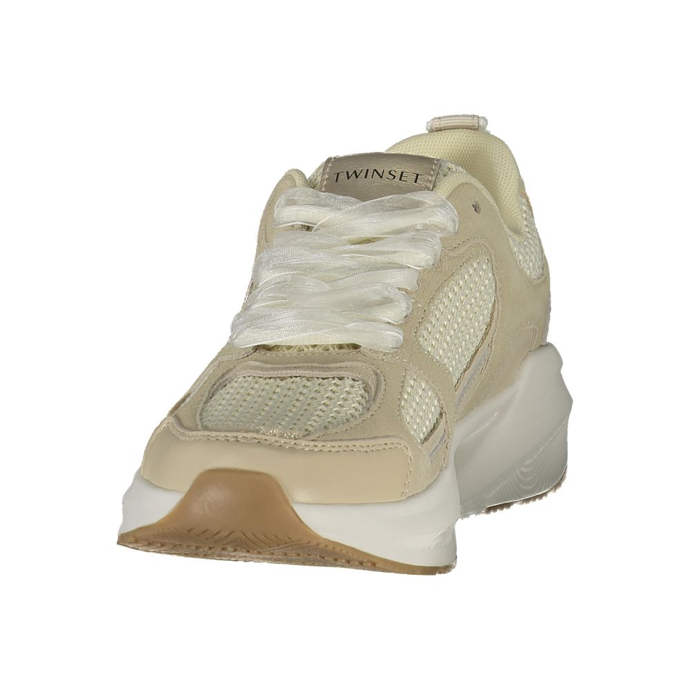 Baskets Femme en Tissu Beige Twinset