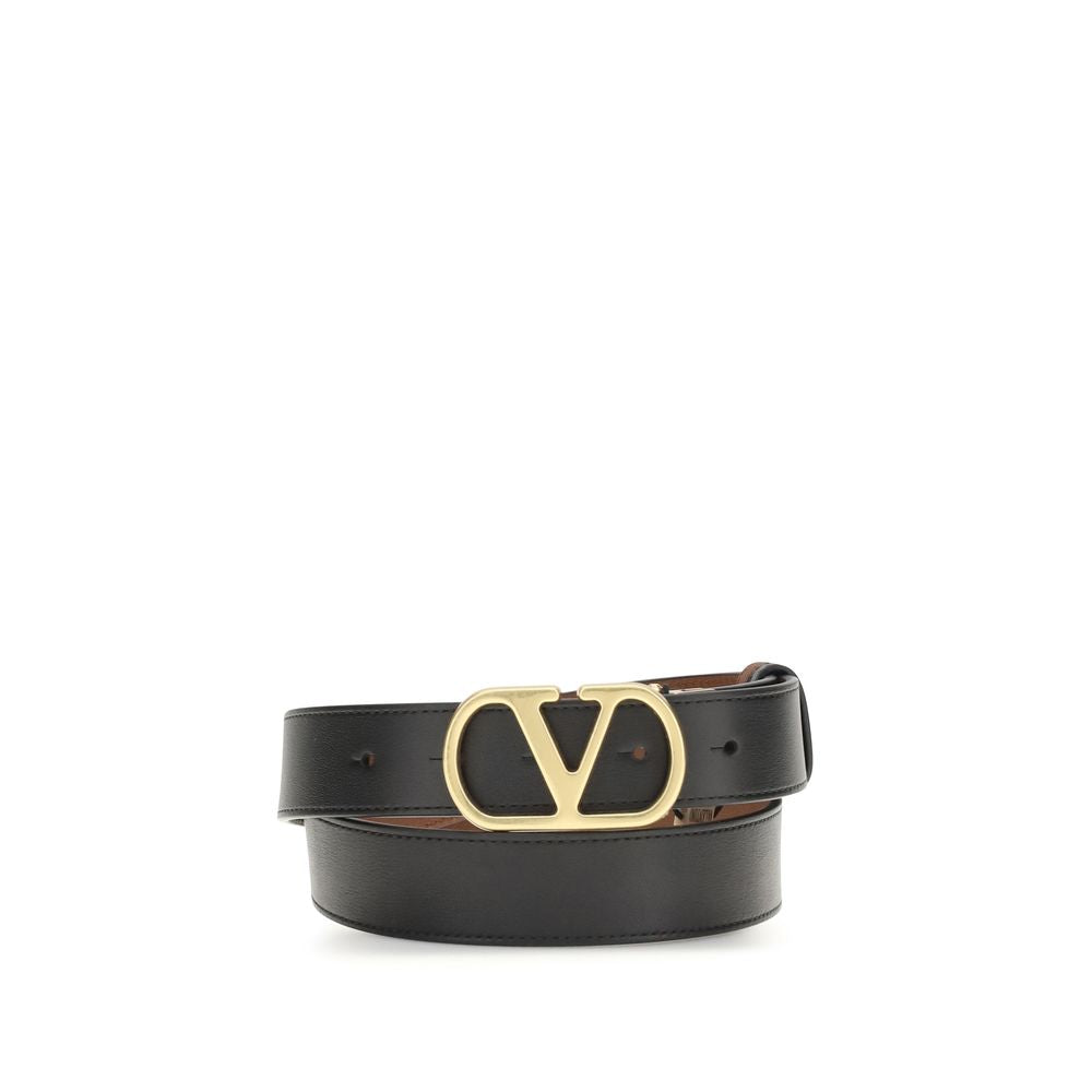 Ceinture Classique Valentino Garavani en Cuir de Veau Noir Bos Taurus
