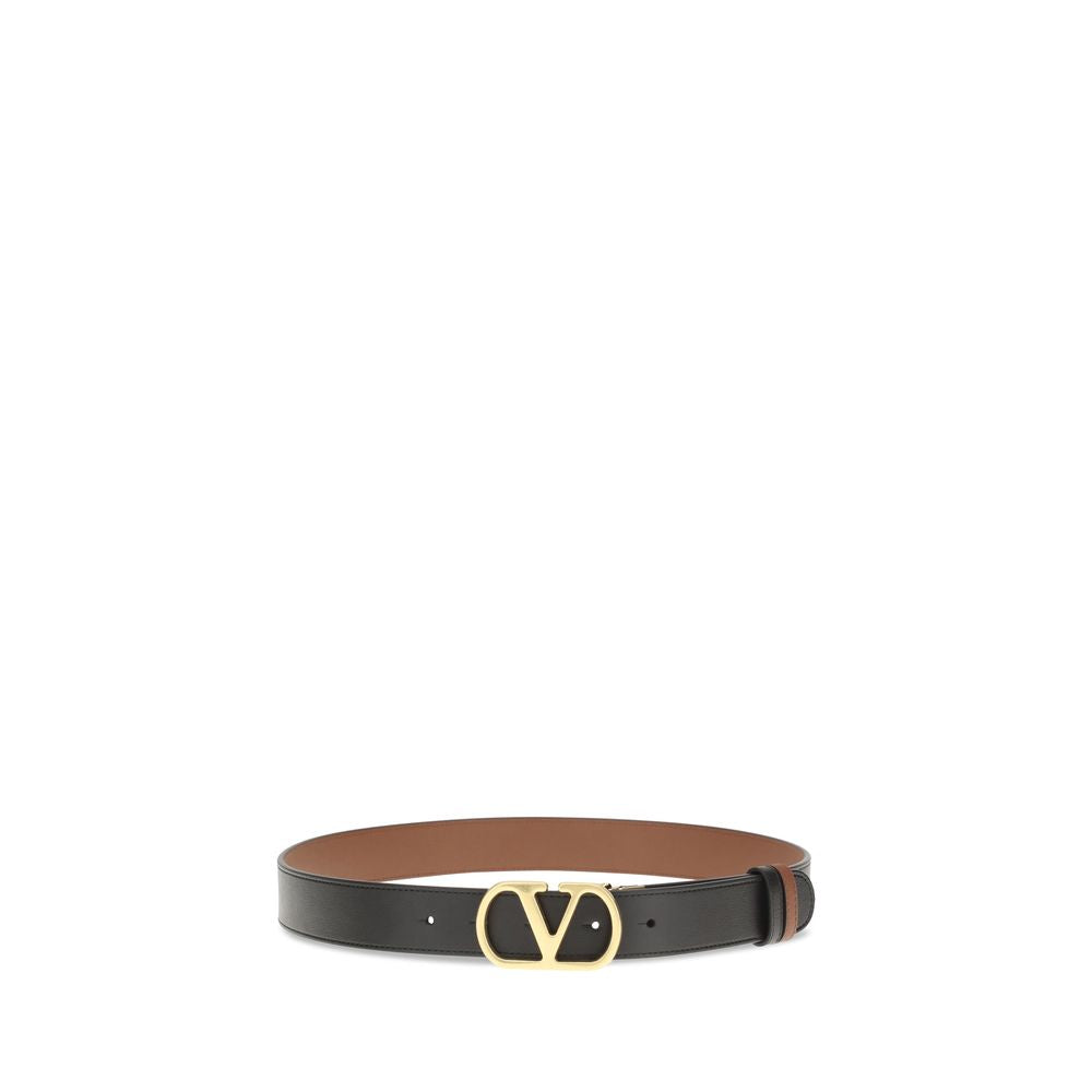 Ceinture Classique Valentino Garavani en Cuir de Veau Noir Bos Taurus