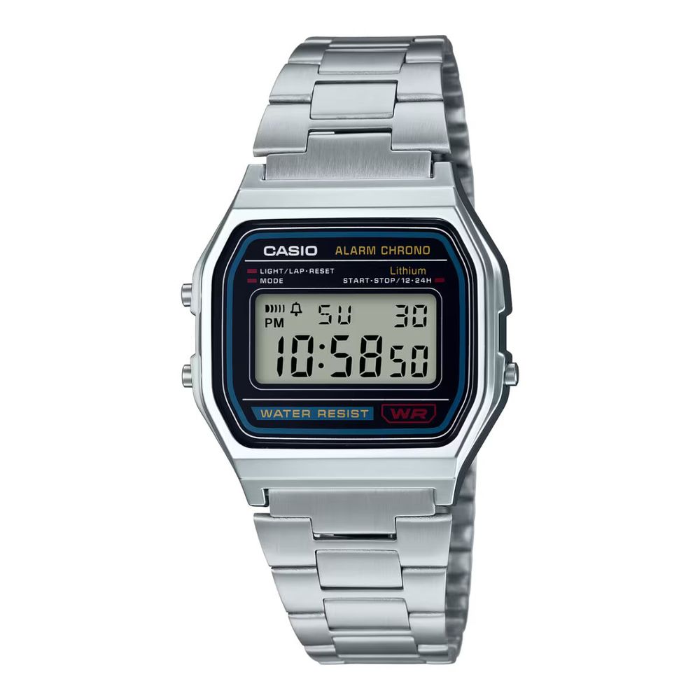 Montre numérique Casio en acier inoxydable gris