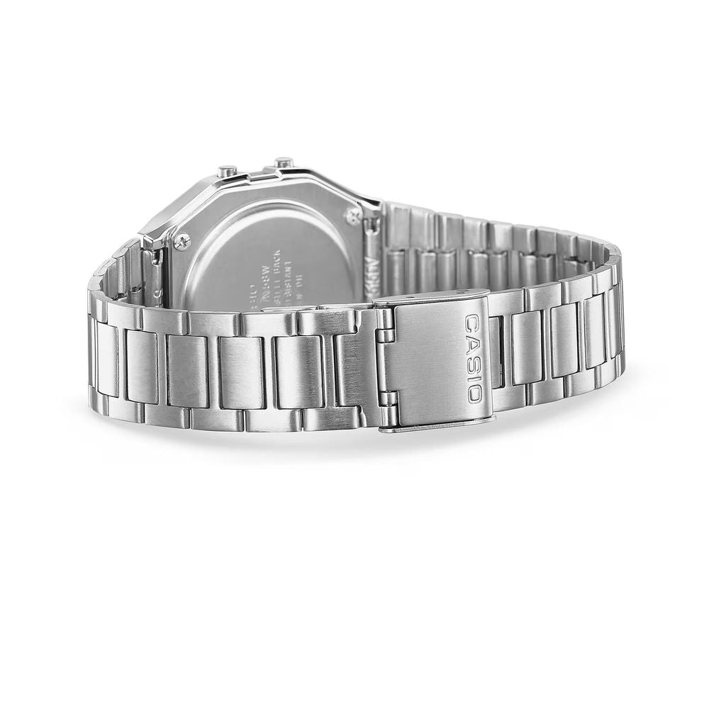 Montre numérique Casio en acier inoxydable gris