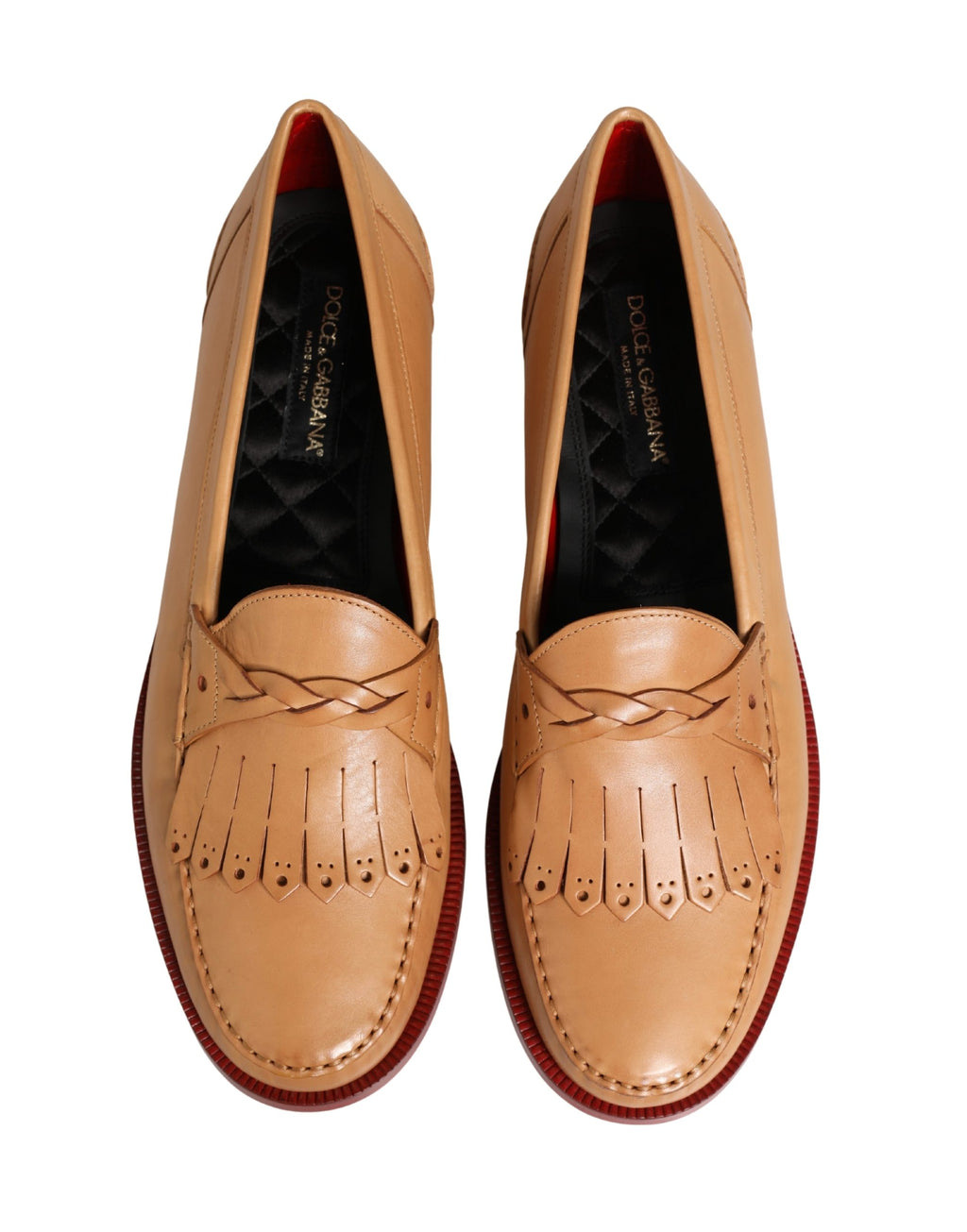 Dolce & Gabbana Beige Slip On Loafers for Men side view