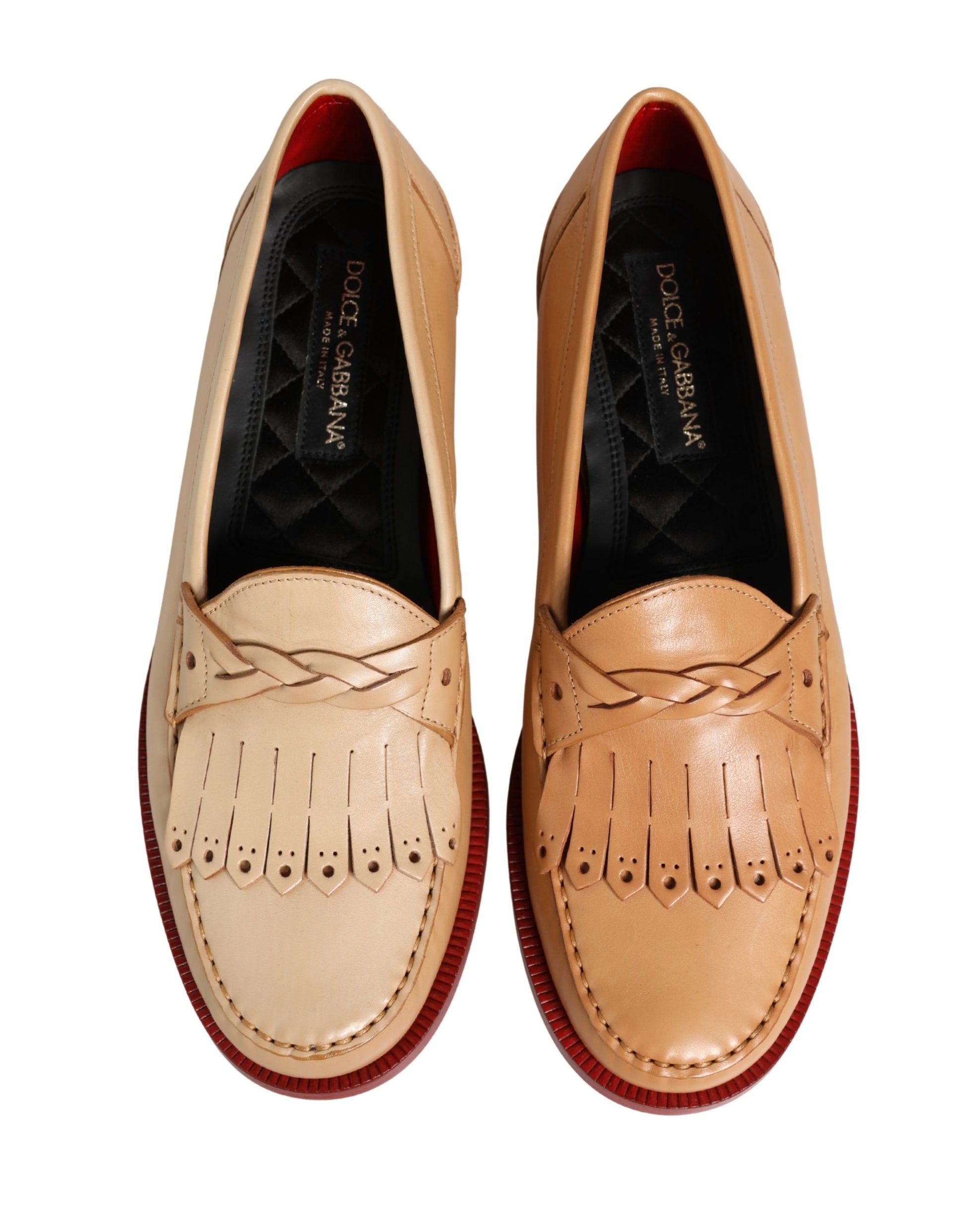 Dolce & Gabbana Beige Slip On Loafers for Men side view