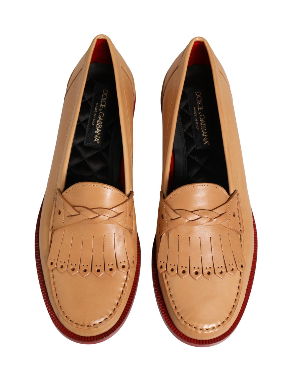 Dolce & Gabbana Beige Slip On Loafers for Men side view