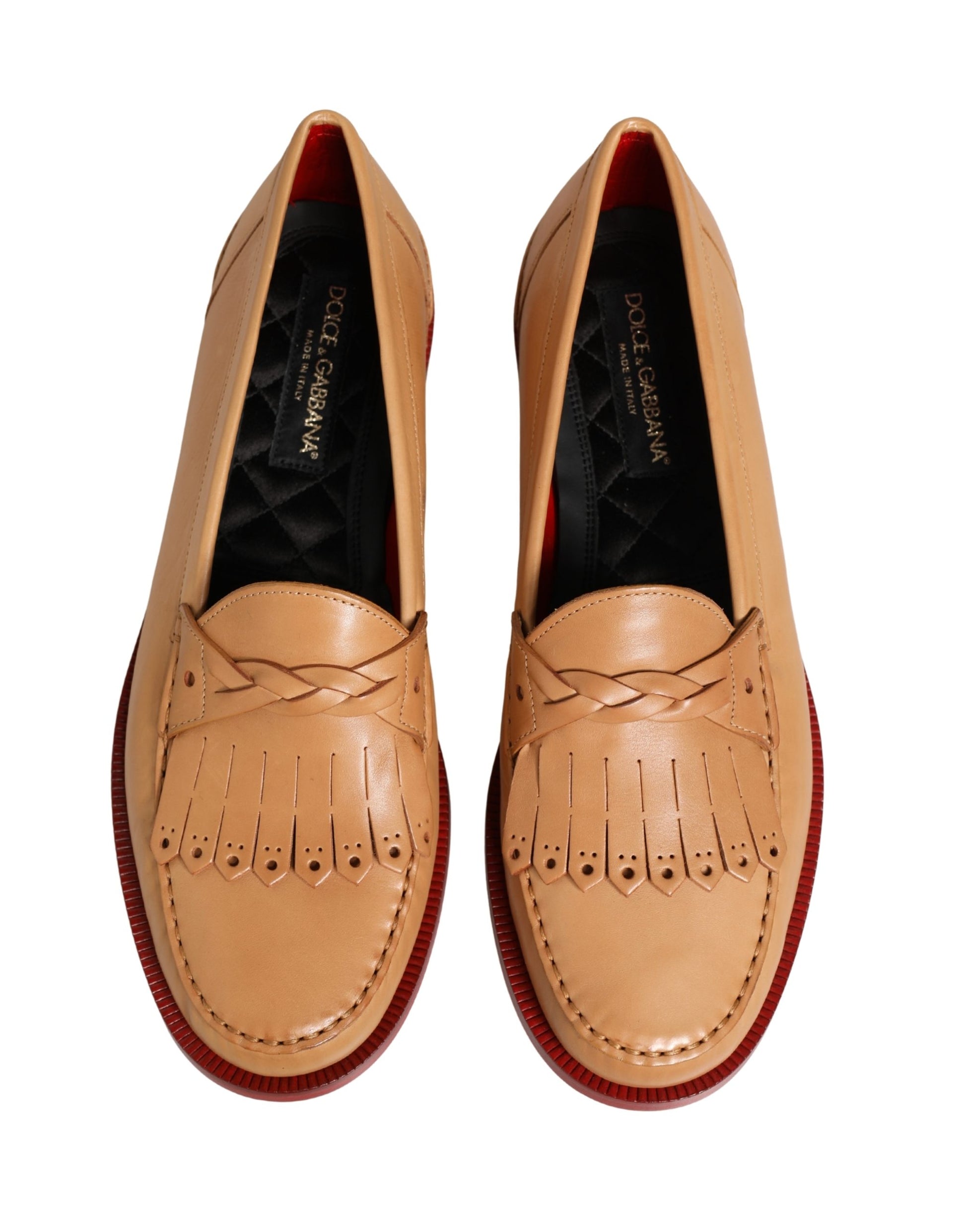 Dolce & Gabbana Beige Slip On Loafers for Men side view