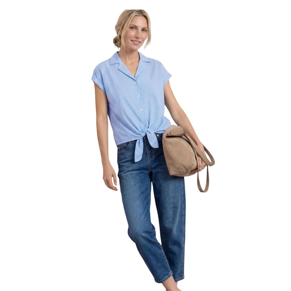 Street One Chemise manches courtes en coton bleu