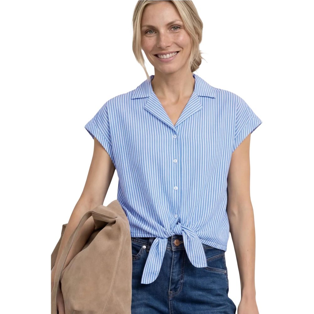 Street One Chemise manches courtes en coton bleu