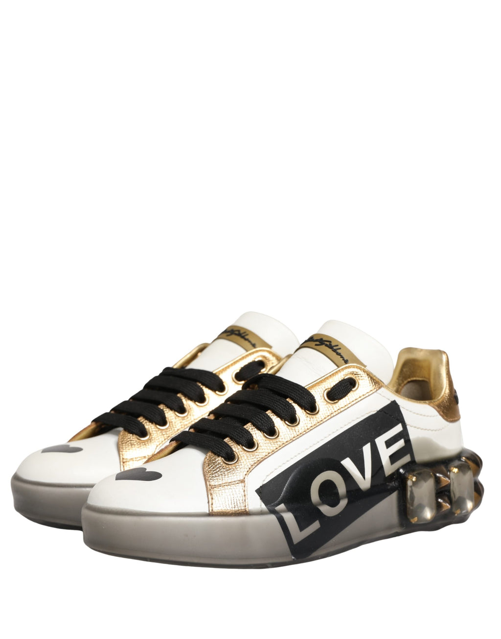 Chaussures Baskets Dolce & Gabbana Multicolor Crystal Studded LOVE
