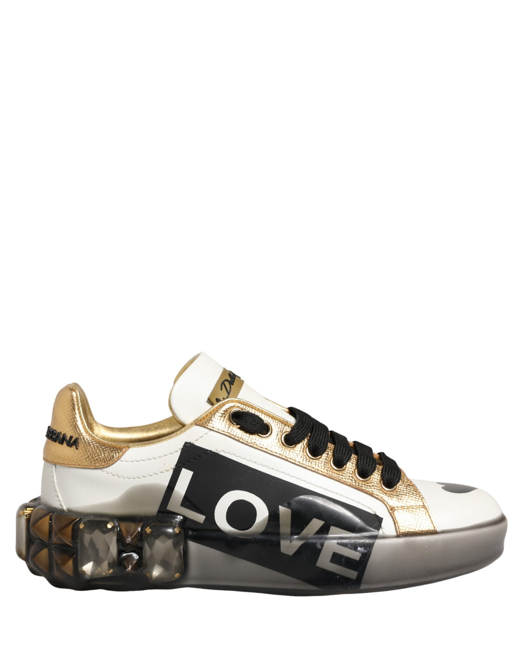 Chaussures Baskets Dolce & Gabbana Multicolor Crystal Studded LOVE