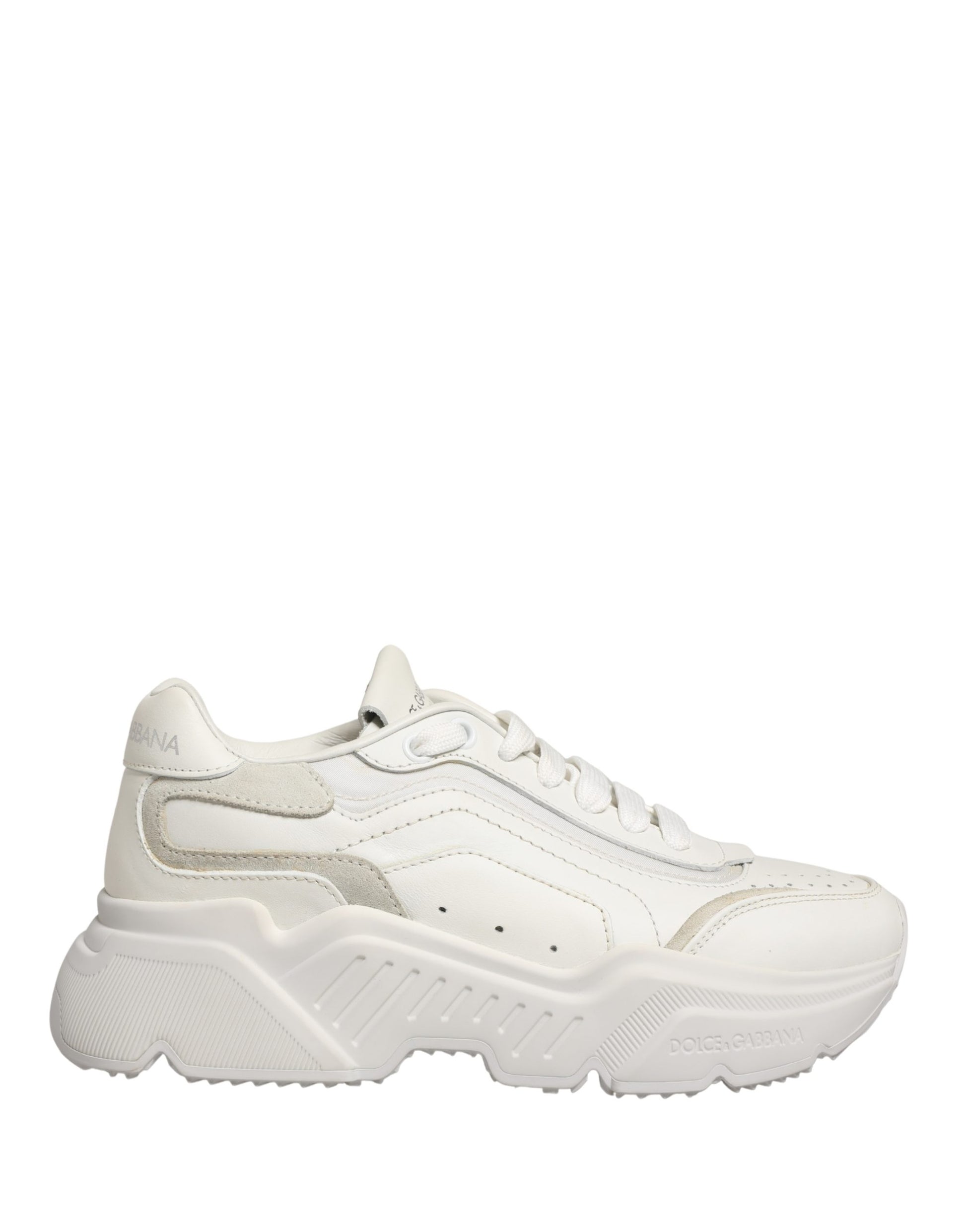 Chaussures Baskets Basses en Cuir Blanc Daymaster Dolce & Gabbana