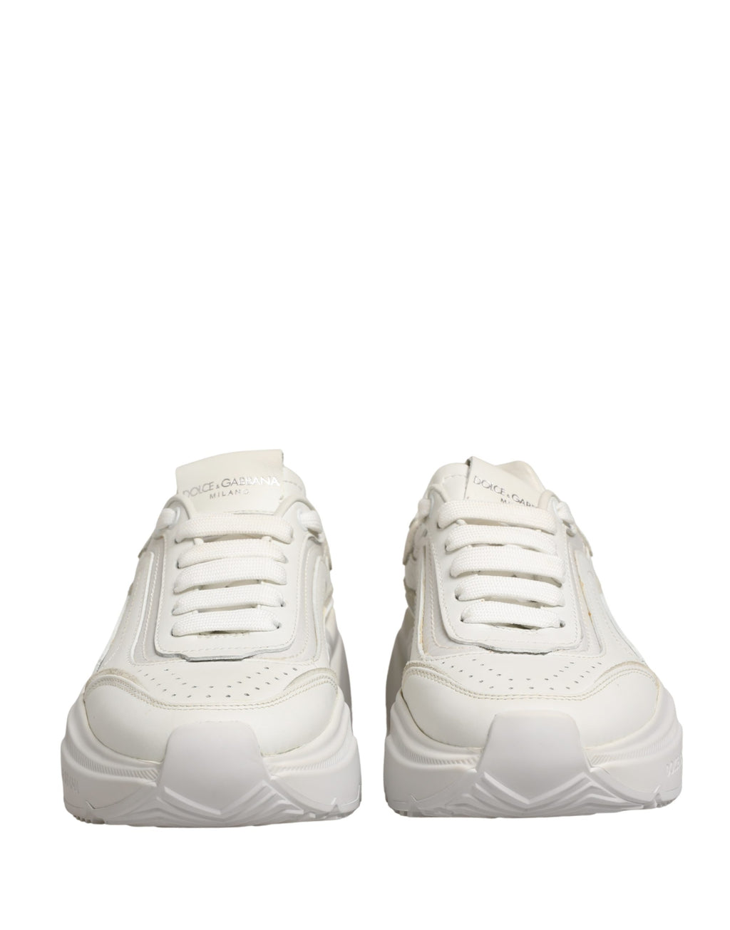 Chaussures Baskets Basses en Cuir Blanc Daymaster Dolce & Gabbana