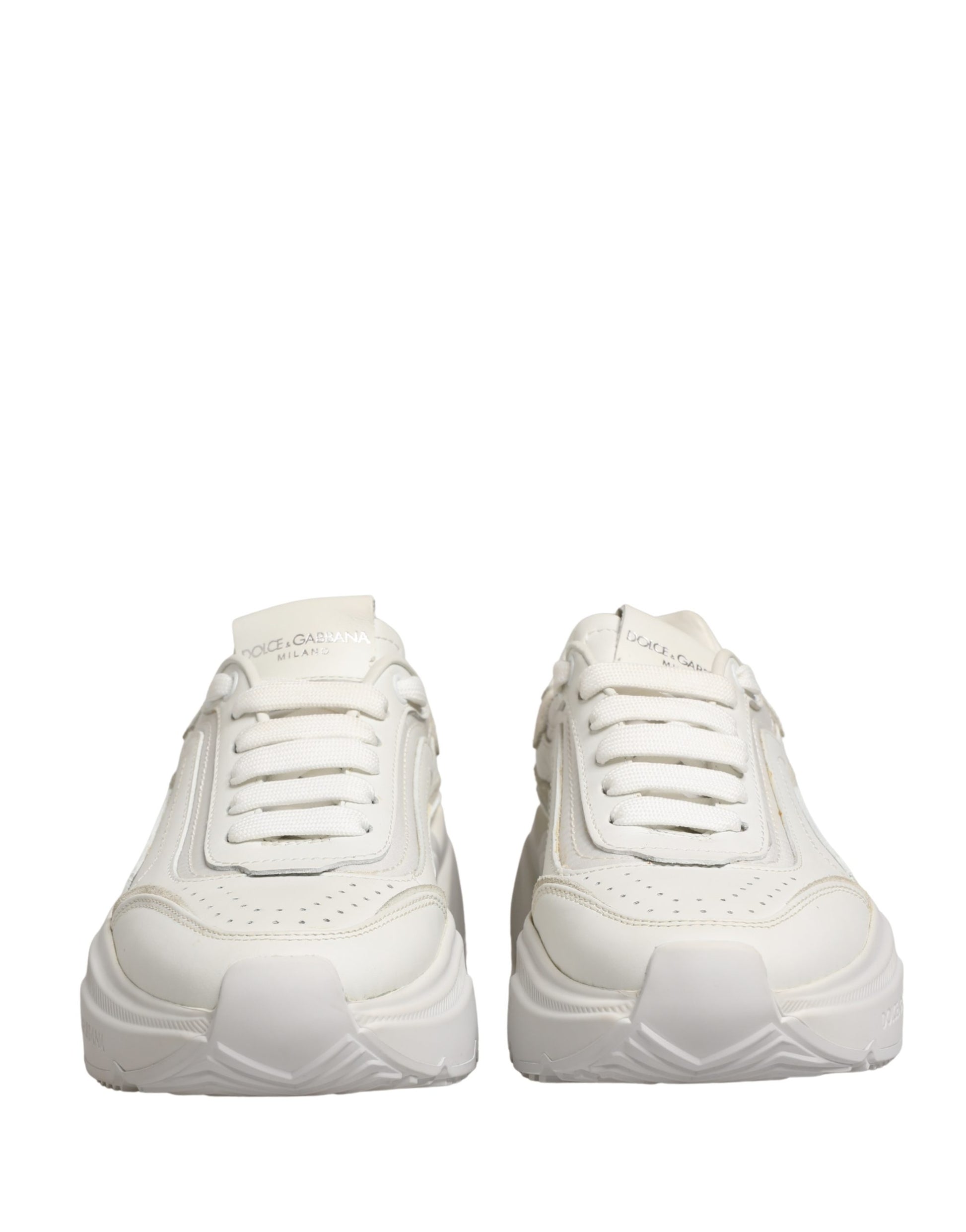Chaussures Baskets Basses en Cuir Blanc Daymaster Dolce & Gabbana