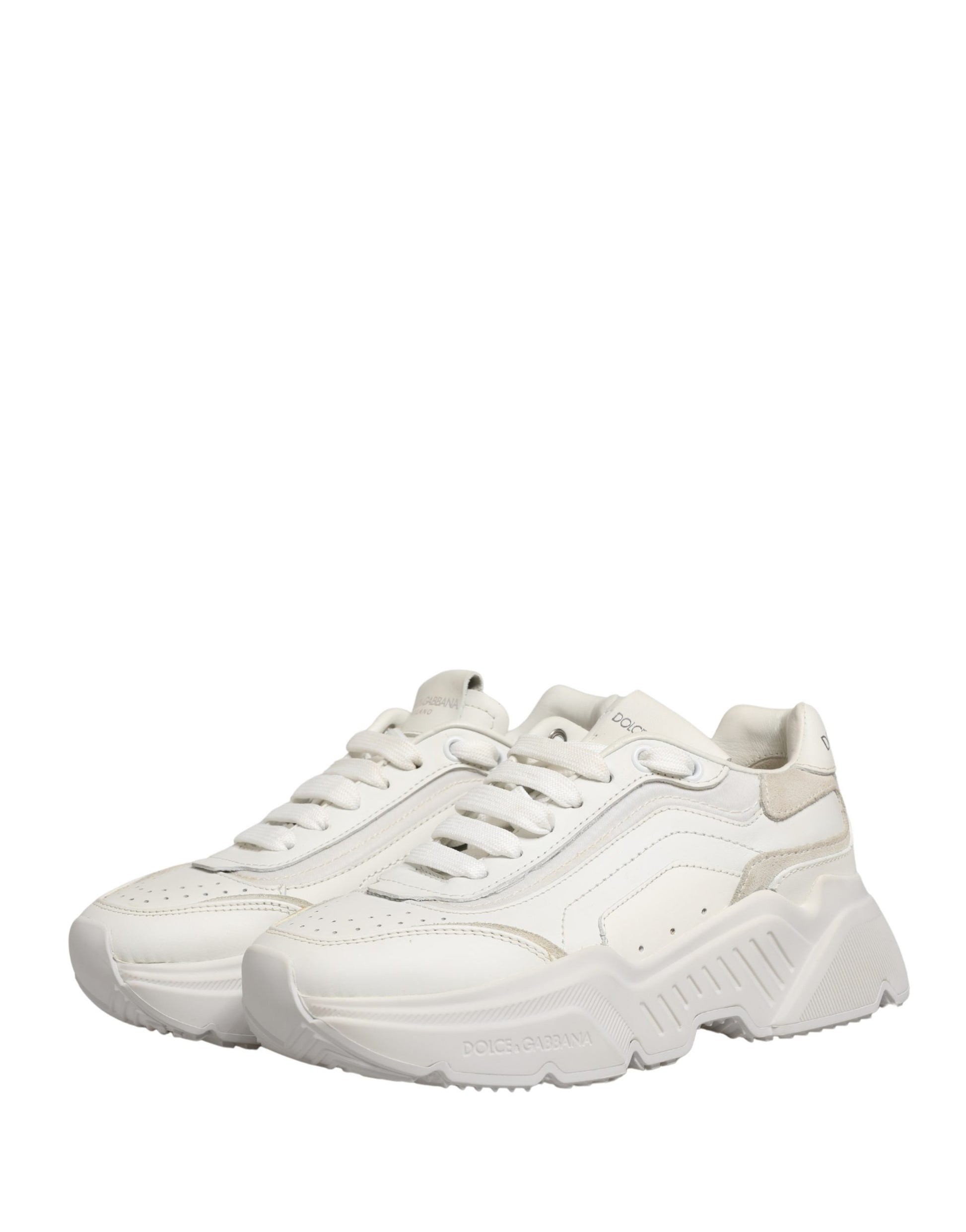 Chaussures Baskets Basses en Cuir Blanc Daymaster Dolce & Gabbana