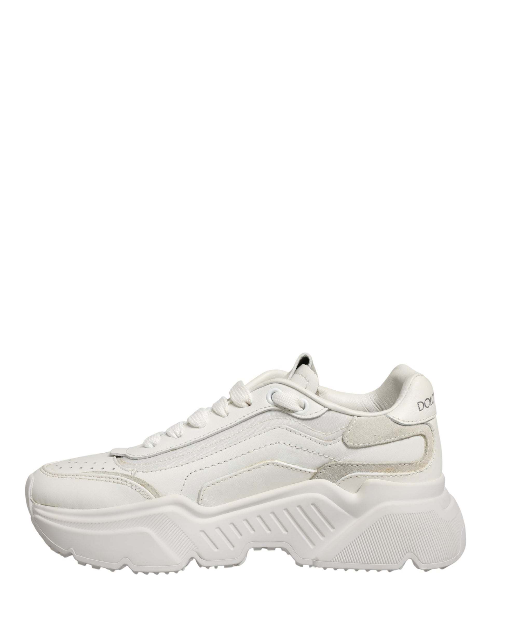 Chaussures Baskets Basses en Cuir Blanc Daymaster Dolce & Gabbana