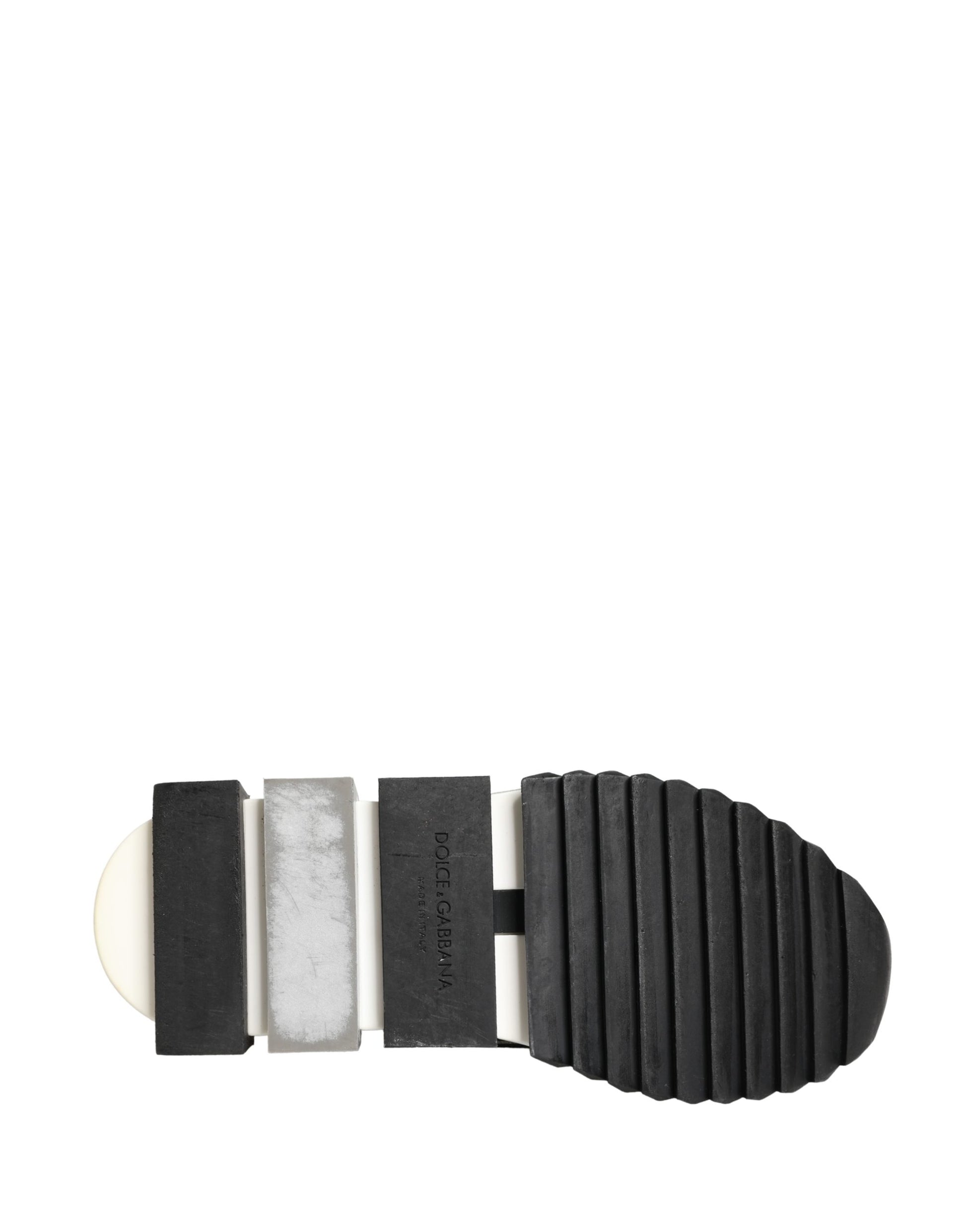 Dolce & Gabbana Silver Crystal Logo Slip On Sorrento Sneakers Shoes