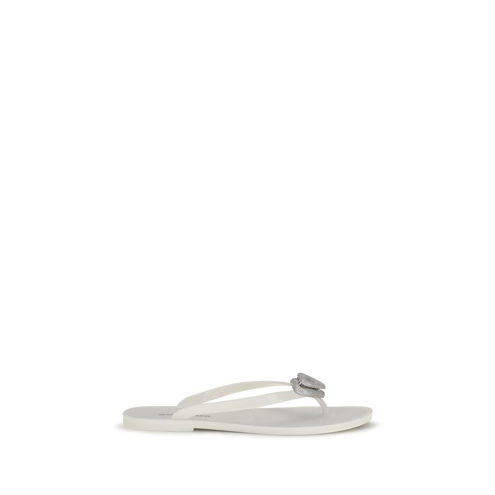 MACH & MACH White Rubber Flat Sandals
