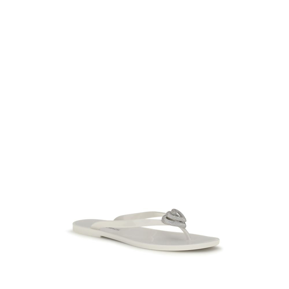 MACH & MACH White Rubber Flat Sandals