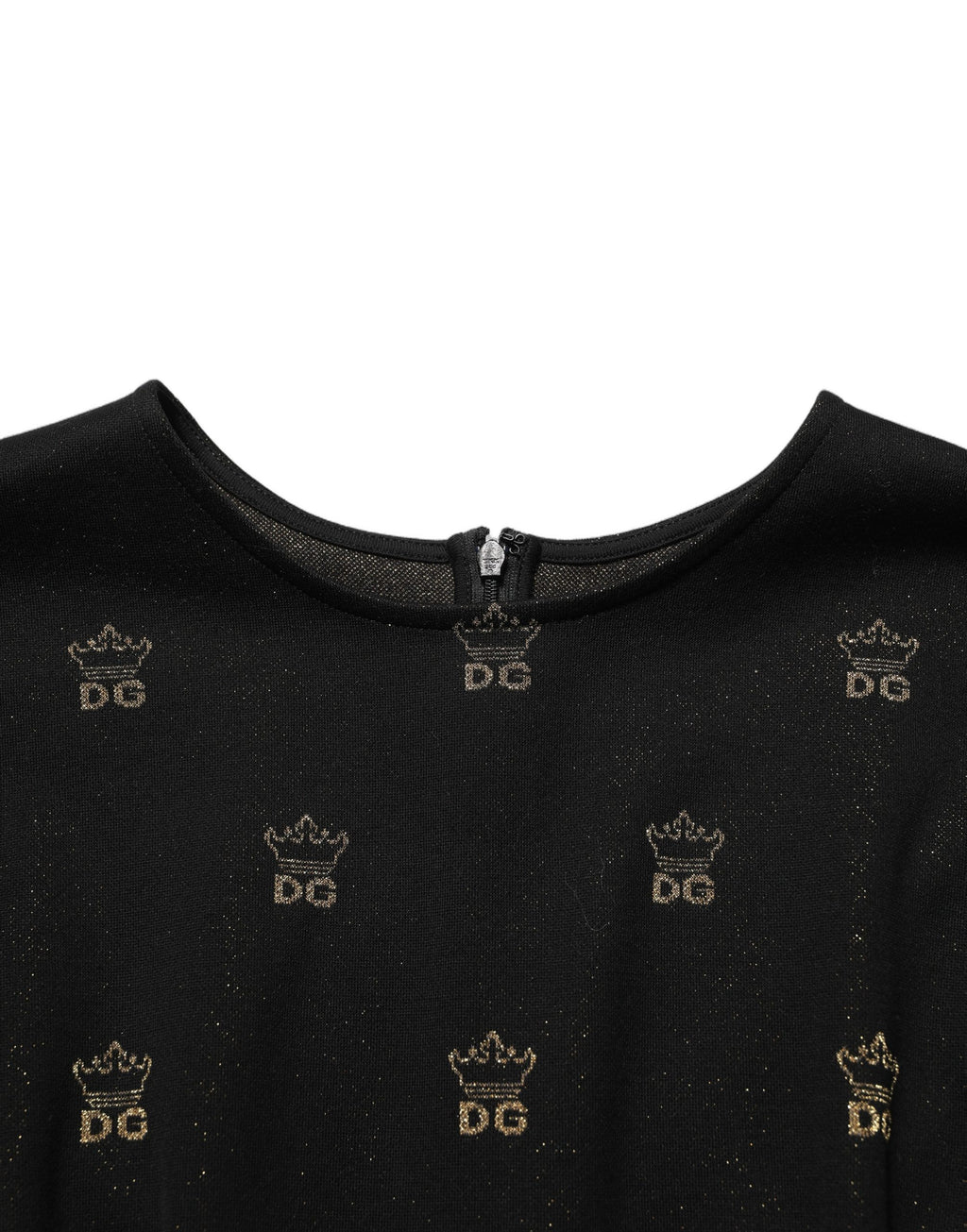 Robe fourreau noire Dolce & Gabbana DG Crown à manches courtes