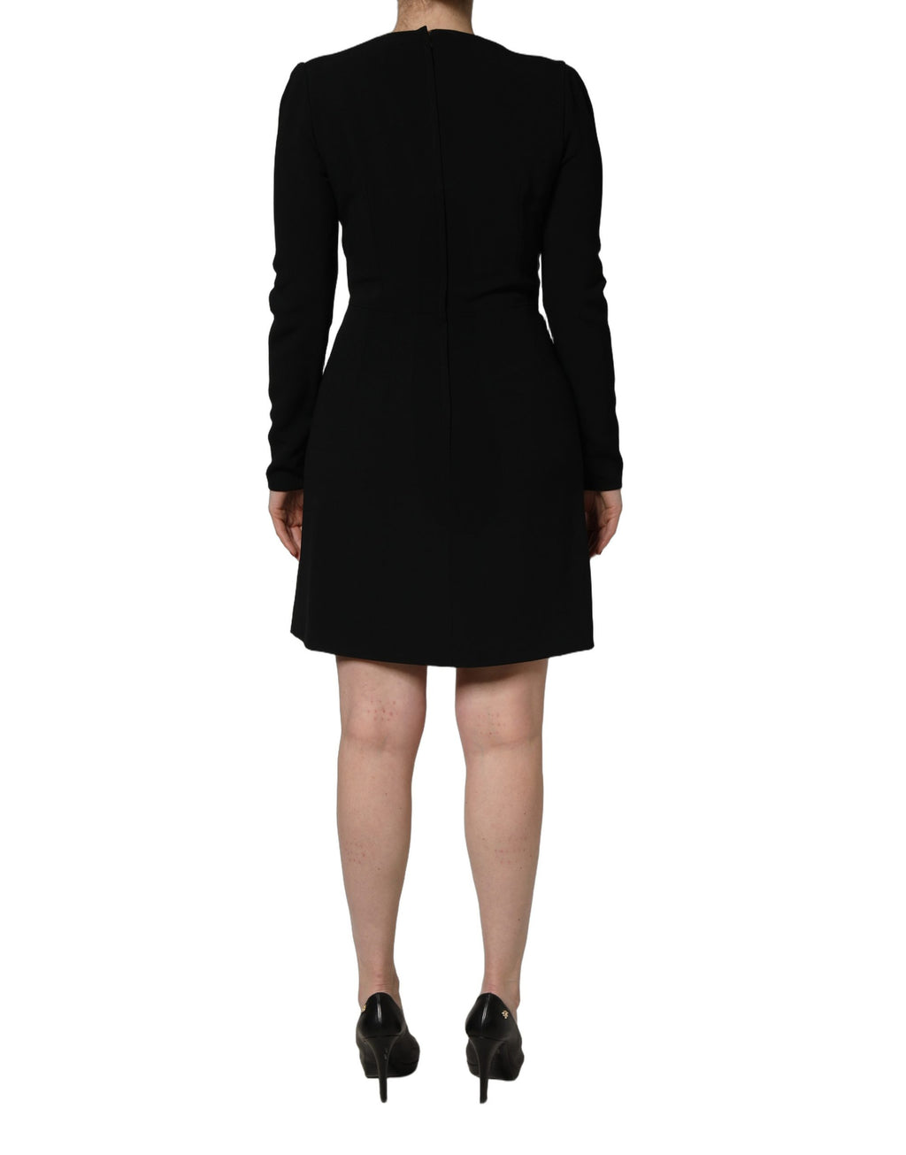 Robe mini Roberto Cavalli noire à manches longues et col dégagé