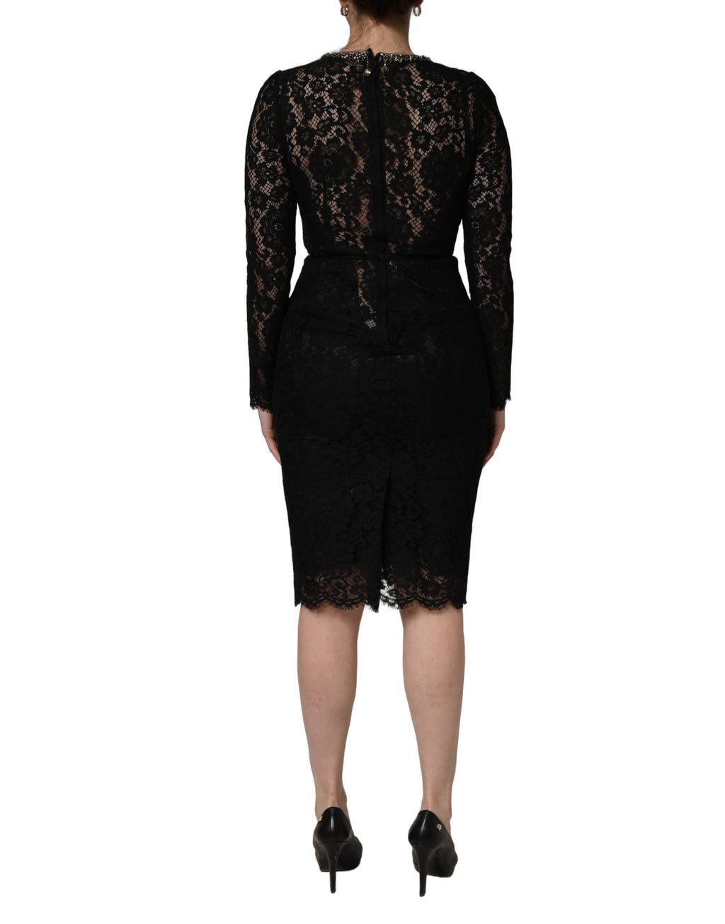 Dolce & Gabbana Black Midi Dress for Women side view