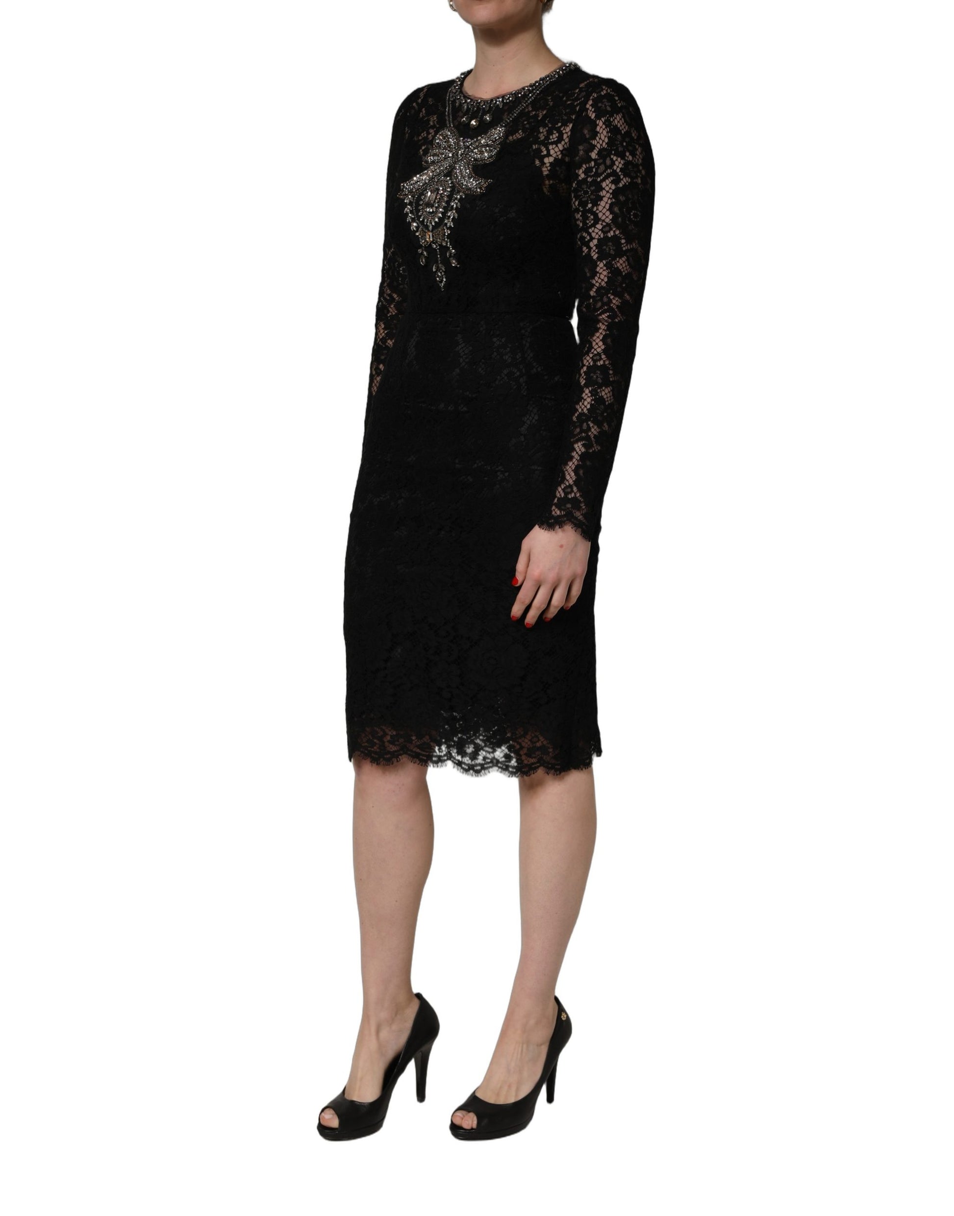 Dolce & Gabbana Black Midi Dress for Women detail view