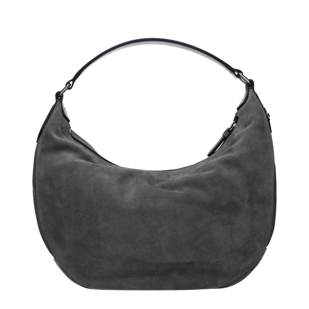 Jimmy Choo Gray Leather Shoulder Bag