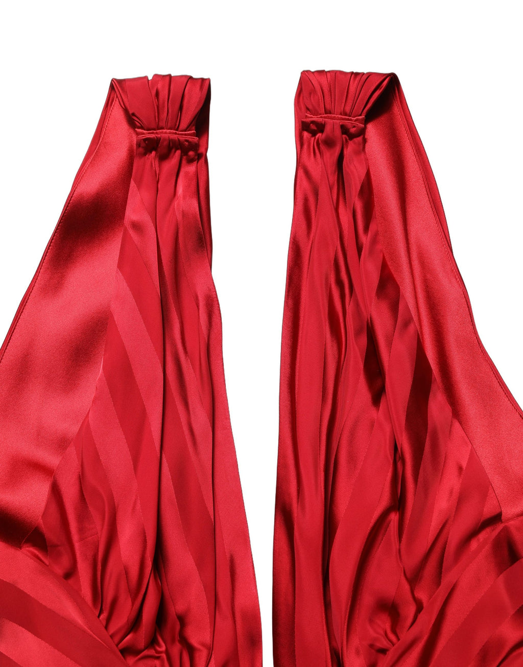 Robe-pantalon Dolce & Gabbana rouge drapée à col V plongeant et dos nu