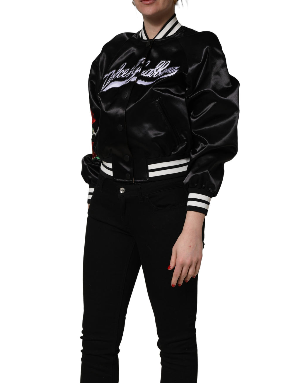 Dolce & Gabbana Black Bomber for Women detail view