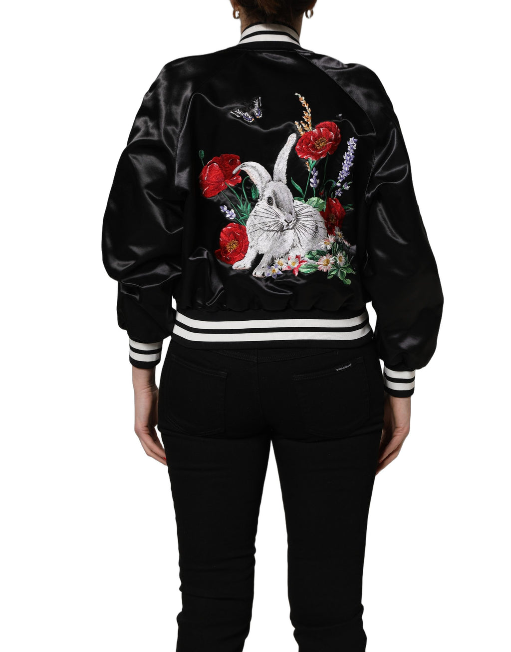 Dolce & Gabbana Black Bomber for Women side view