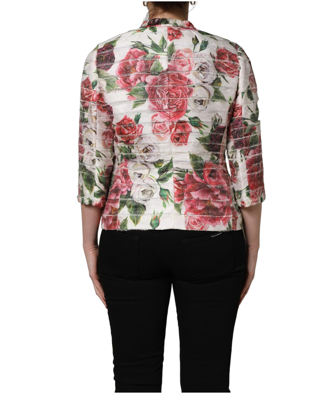 Manteau-Veste en Polyester Imprimé Pivoines Multicolore Dolce & Gabbana
