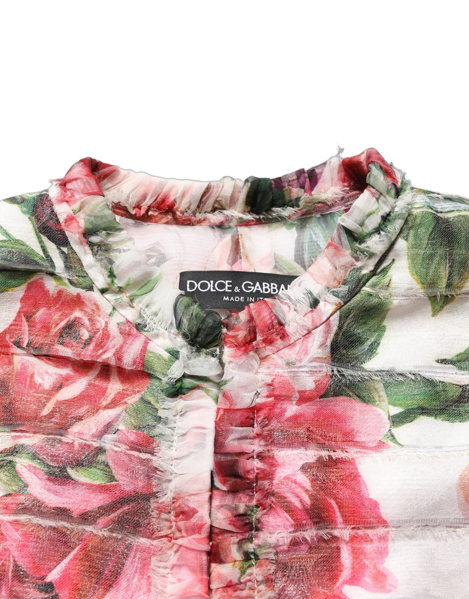 Manteau-Veste en Polyester Imprimé Pivoines Multicolore Dolce & Gabbana