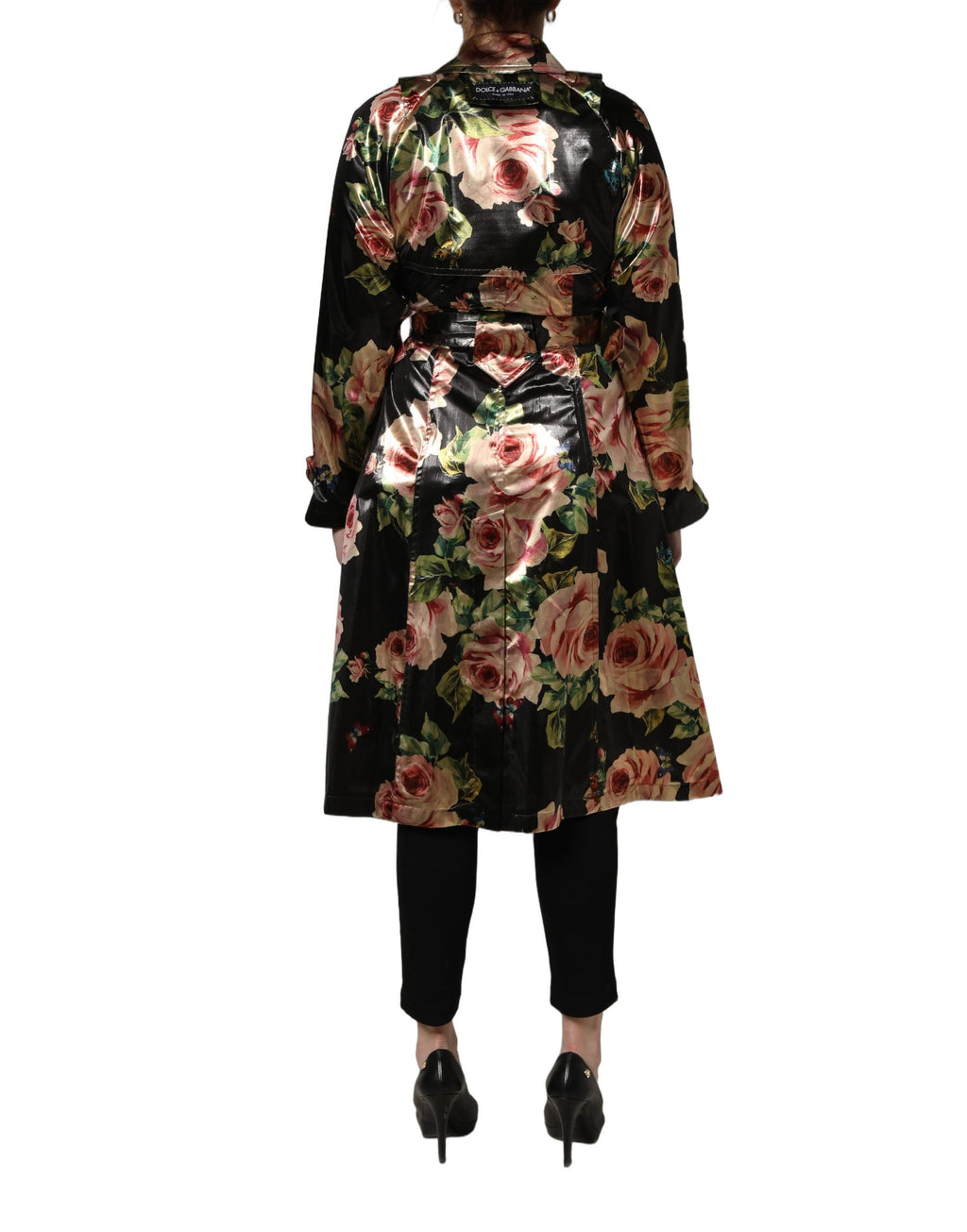 Dolce & Gabbana Black Trench Coats for Women side view