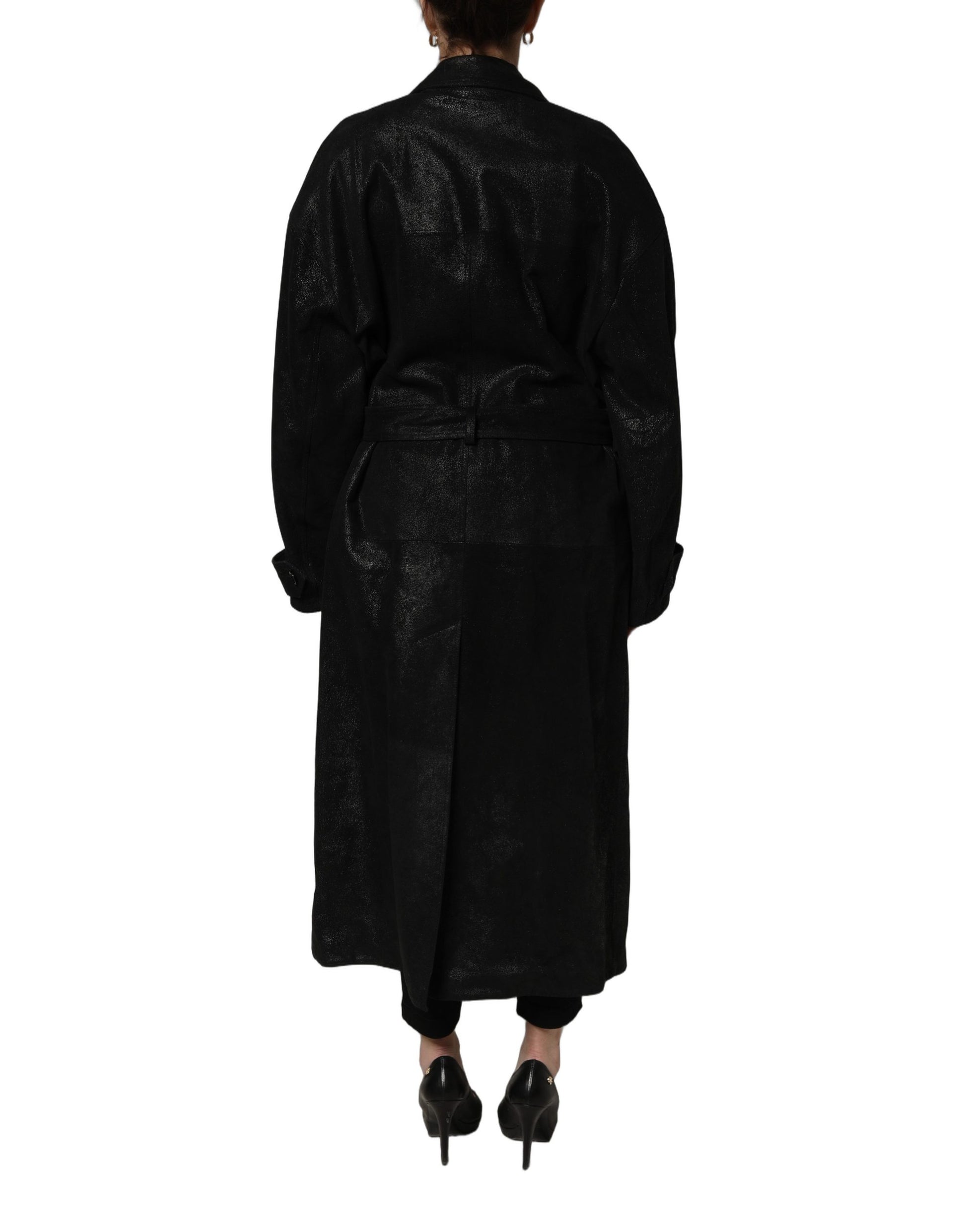 Dolce & Gabbana Black Trench Coats for Women side view