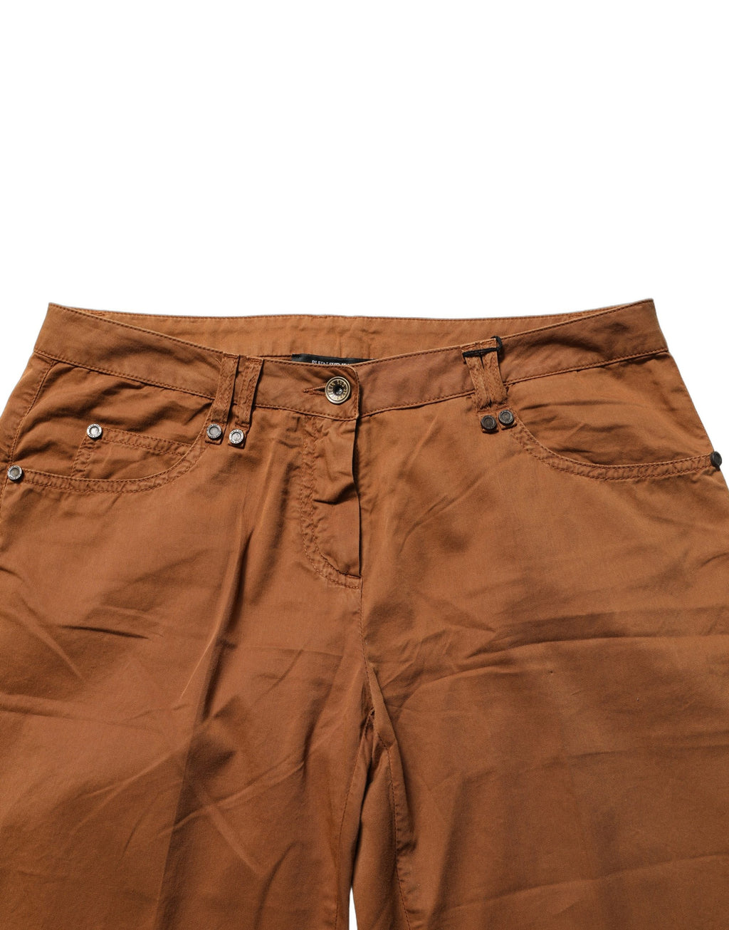 Pantalon Chino Skinny Taille Basse en Coton Marron PLEIN SUD