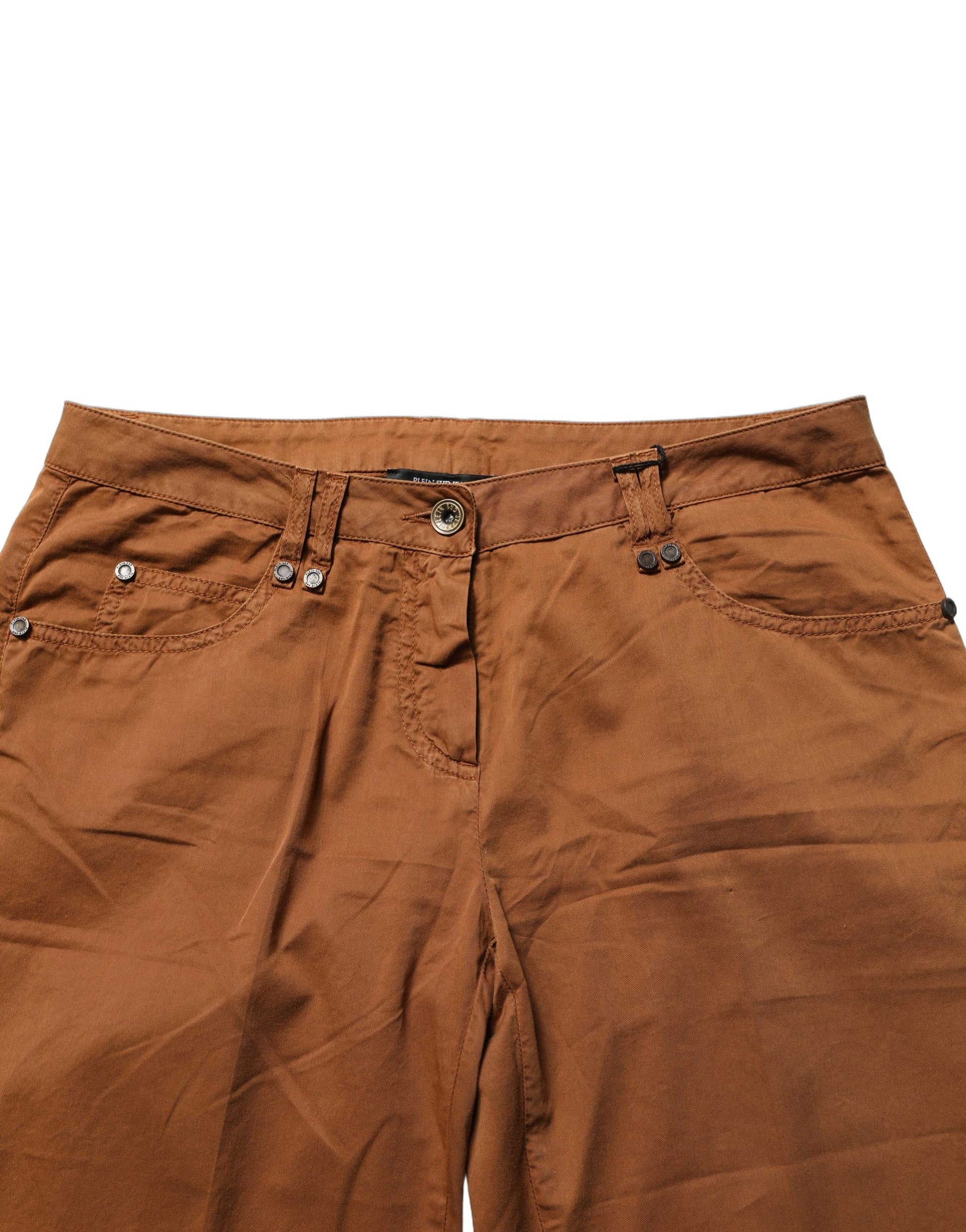 PLEIN SUD Brown Cotton Mid Waist Skinny Chino Pants